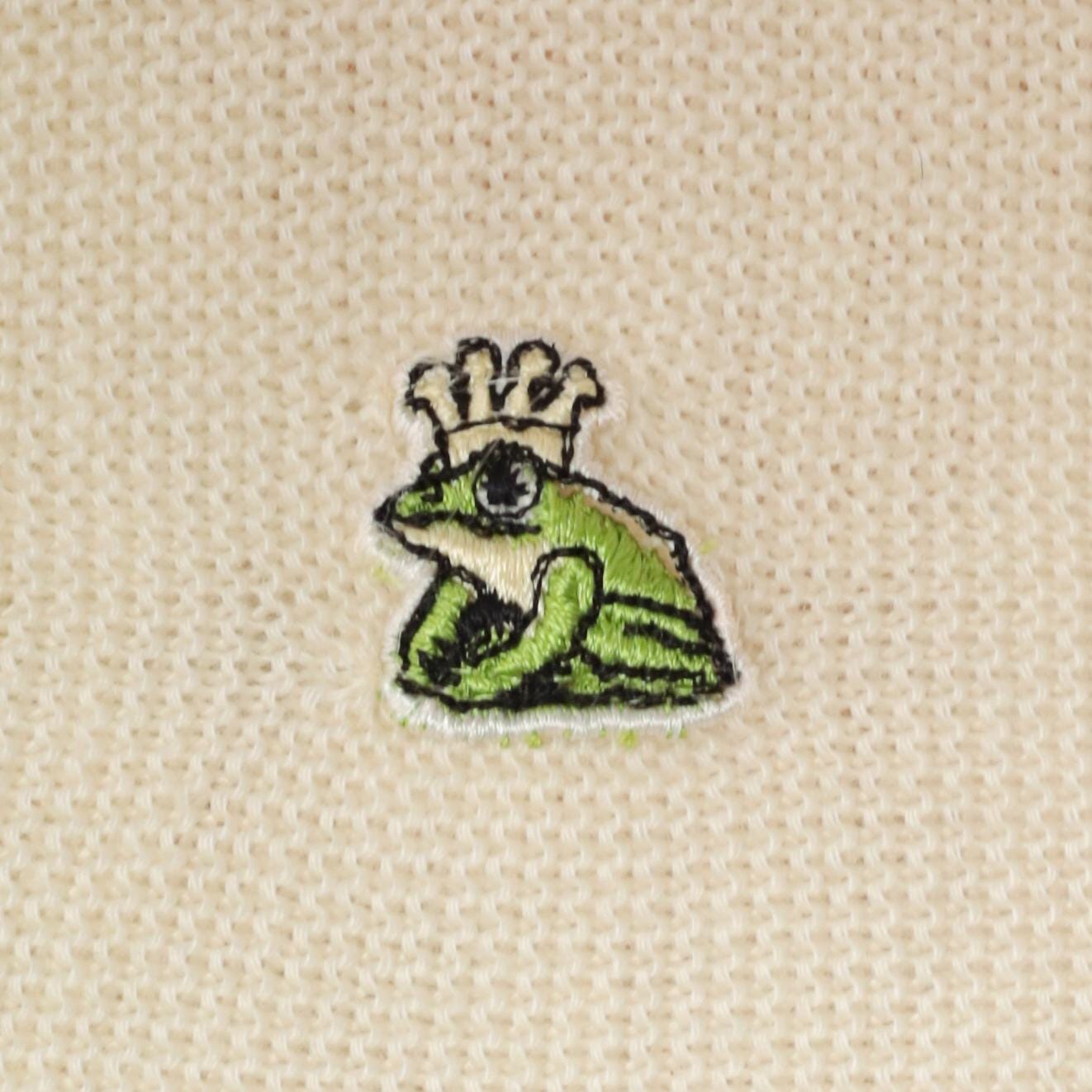 80s Van Cort Cream Cardigan Sweater Crowned Frog Emblem V-Neck Large L