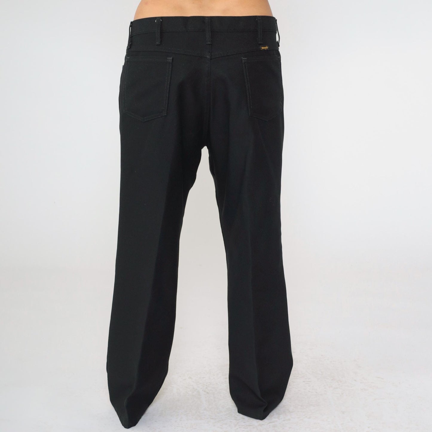 90s Wrangler Black Straight Leg Trousers High Rise Creased Men's 38x29