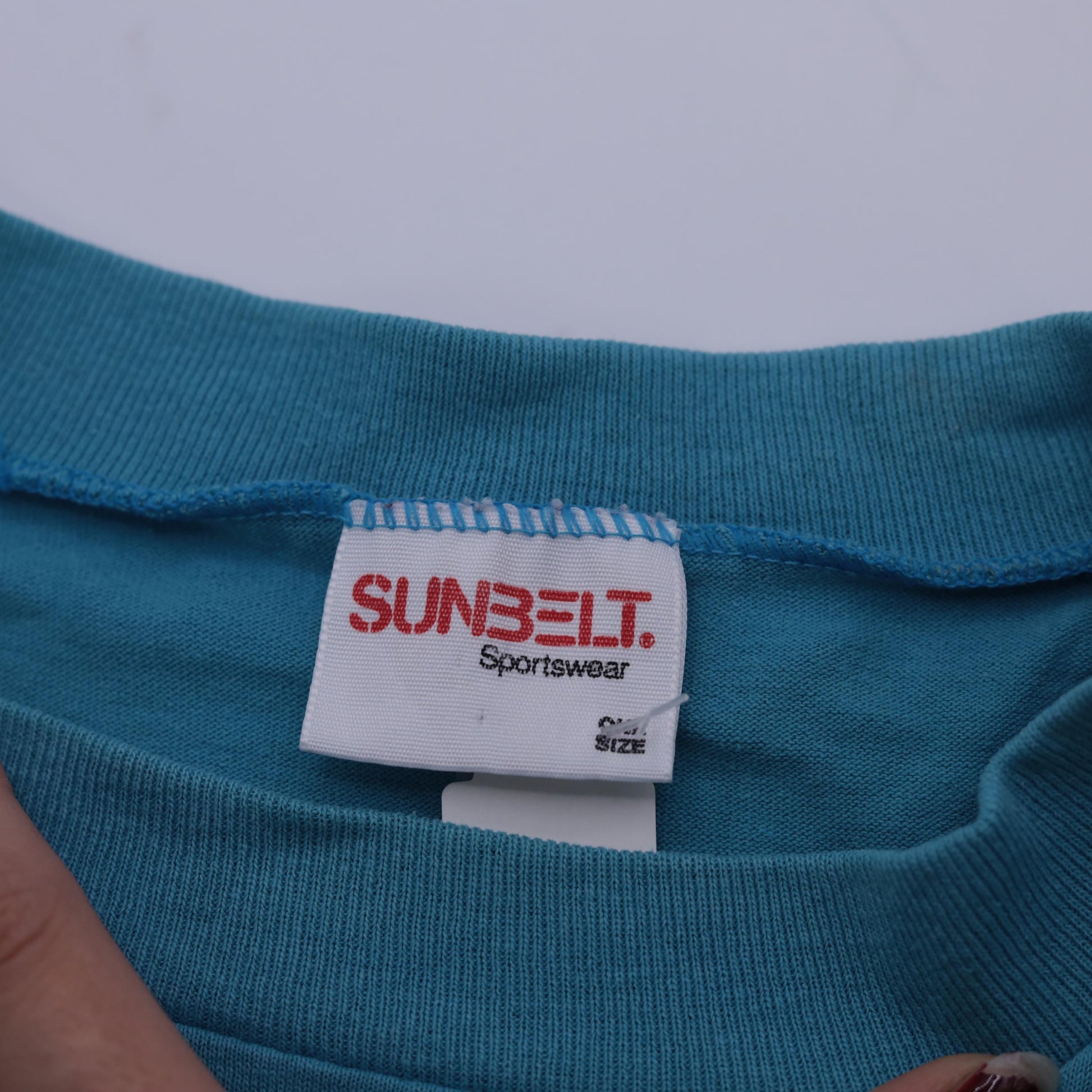 90s Sunflower T-Shirt Turquoise Blue Floral Graphic Crewneck One Size