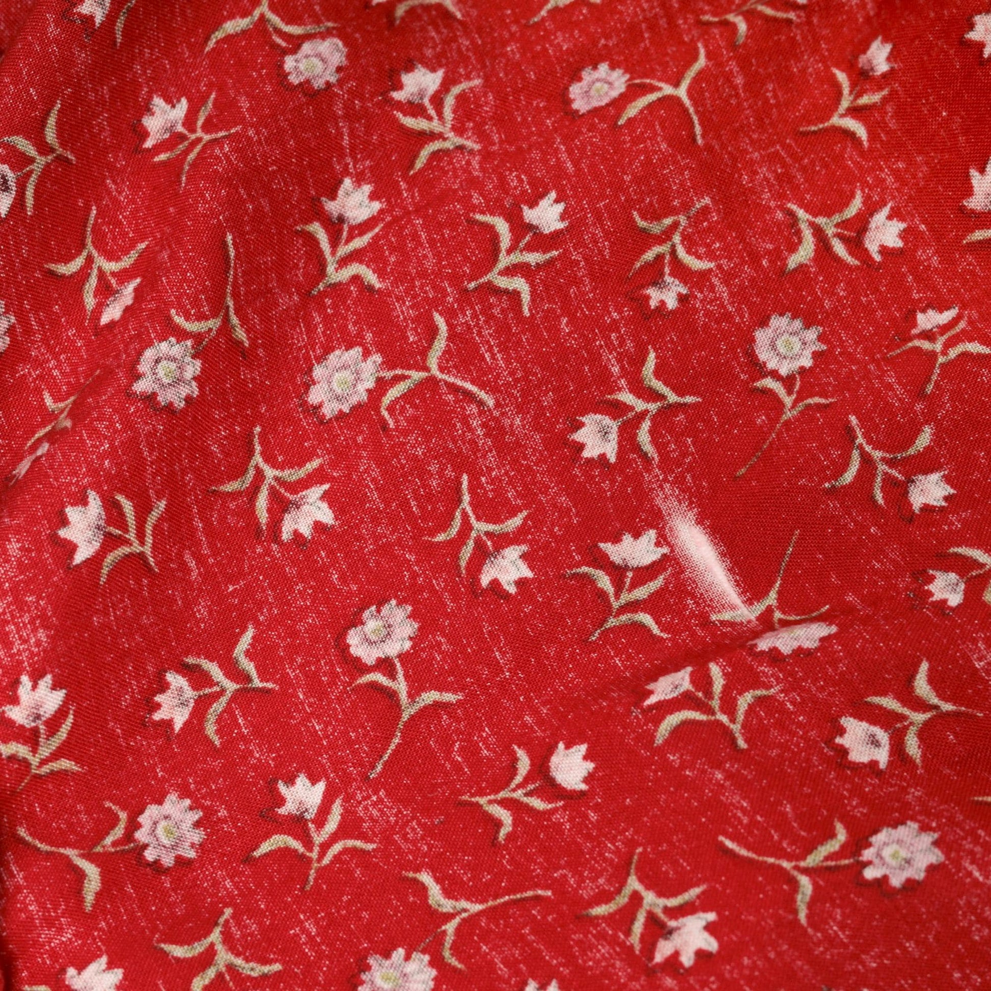 90s Betsy Lauren Red Floral Maxi Dress Scoop Neck Short Sleeve Medium
