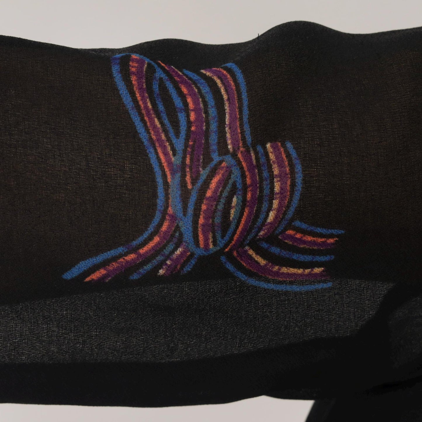 70s Diane Von Furstenberg Black Sheer Mini Dress Ribbon Bow Ruffle Neck Medium