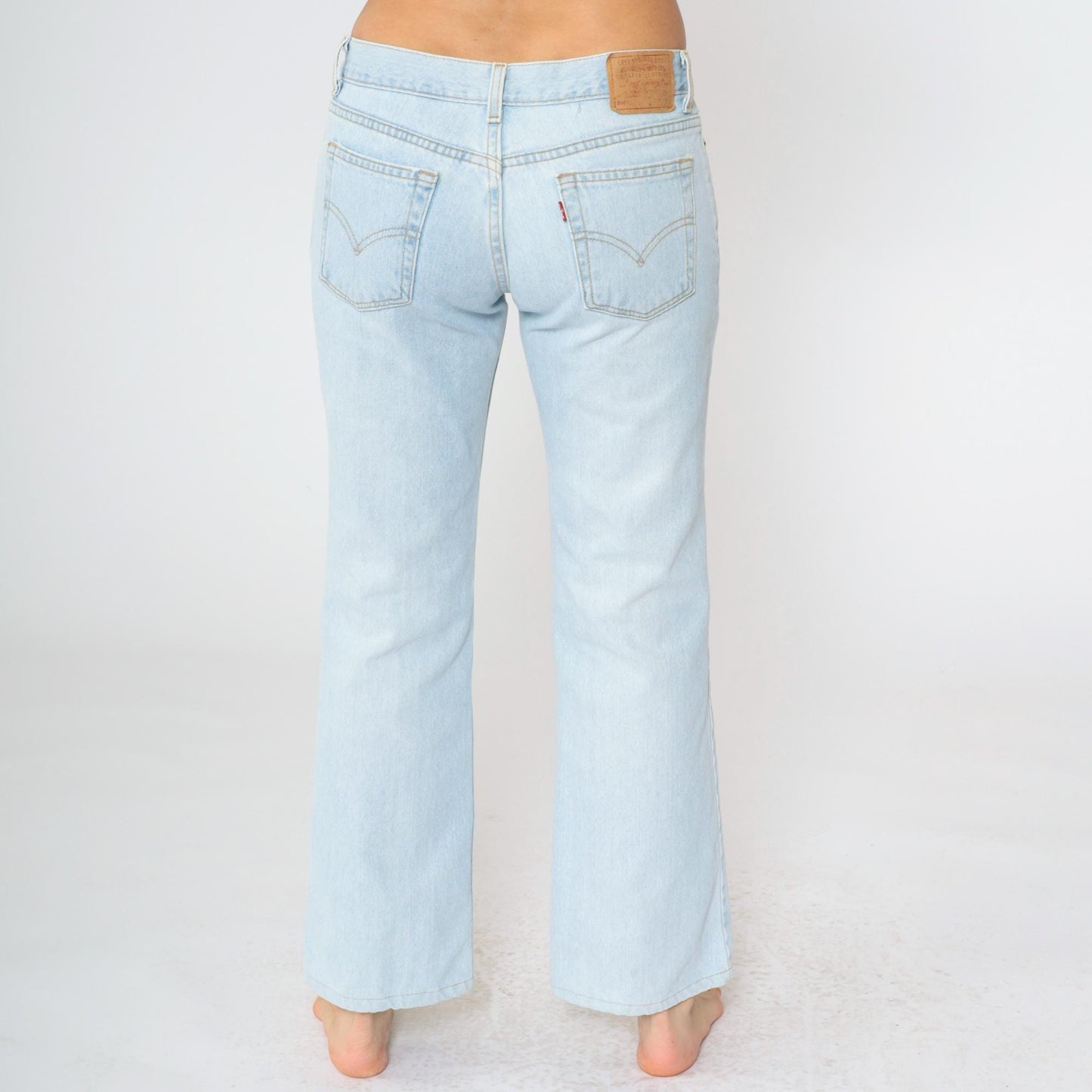 90s Levis 518 Superlow Bootcut Jeans Light Blue Denim Size 9 Junior