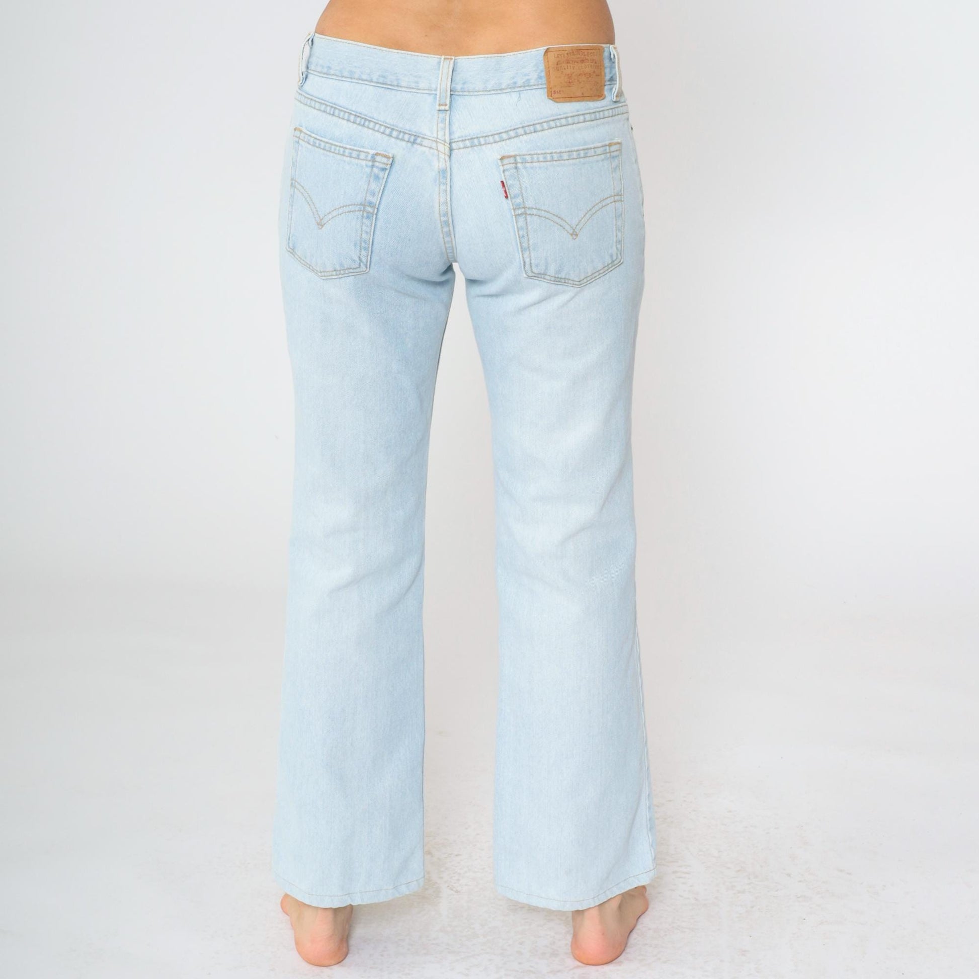 90s Levis 518 Superlow Bootcut Jeans Light Blue Denim Size 9 Junior