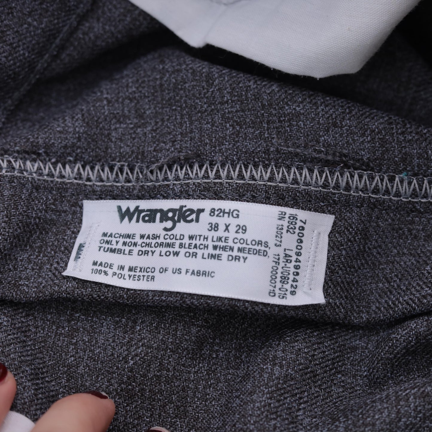 90s Wrangler Men's Straight Leg Trousers Flecked Grey High Rise 38x29