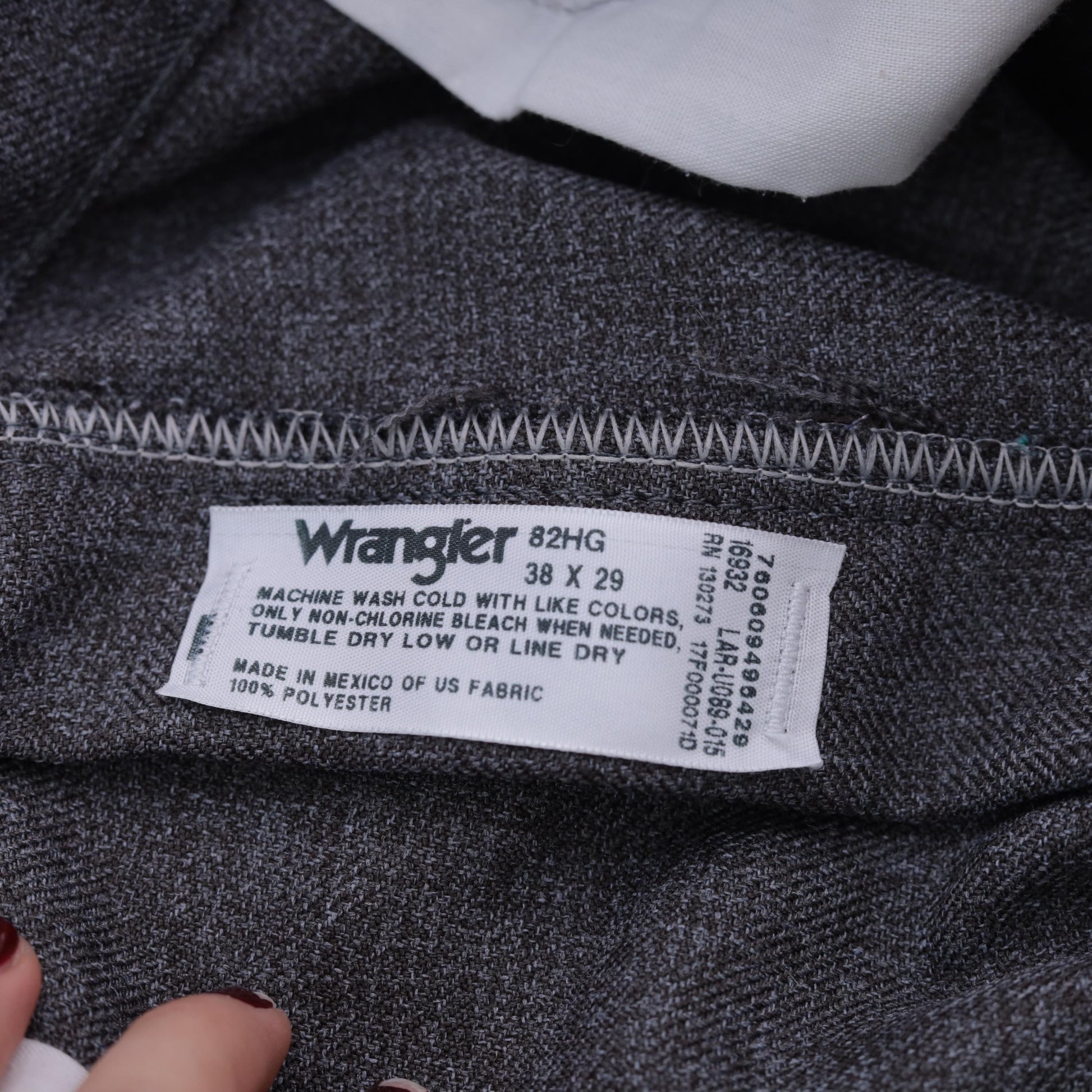90s Wrangler Men's Straight Leg Trousers Flecked Grey High Rise 38x29
