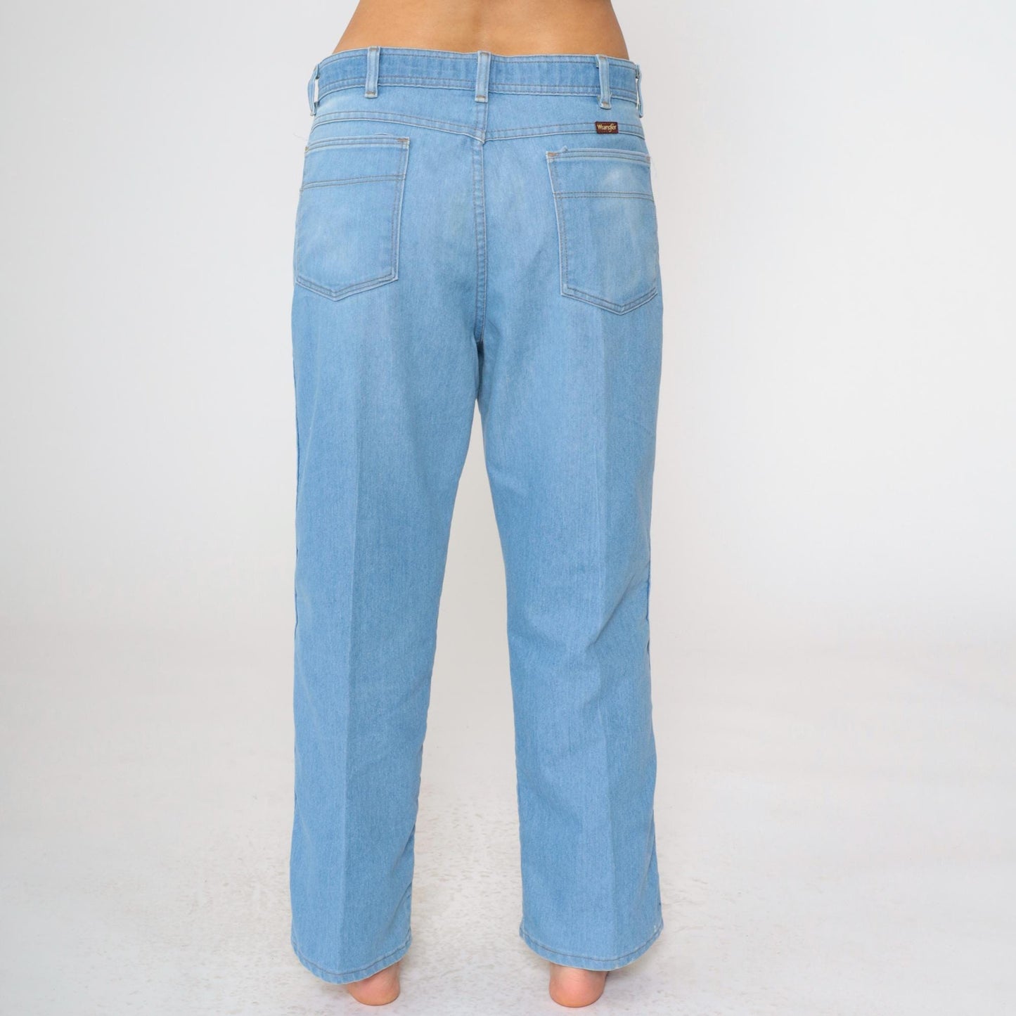 90s Wrangler Men's Straight Leg High Rise Jeans Blue 38x29