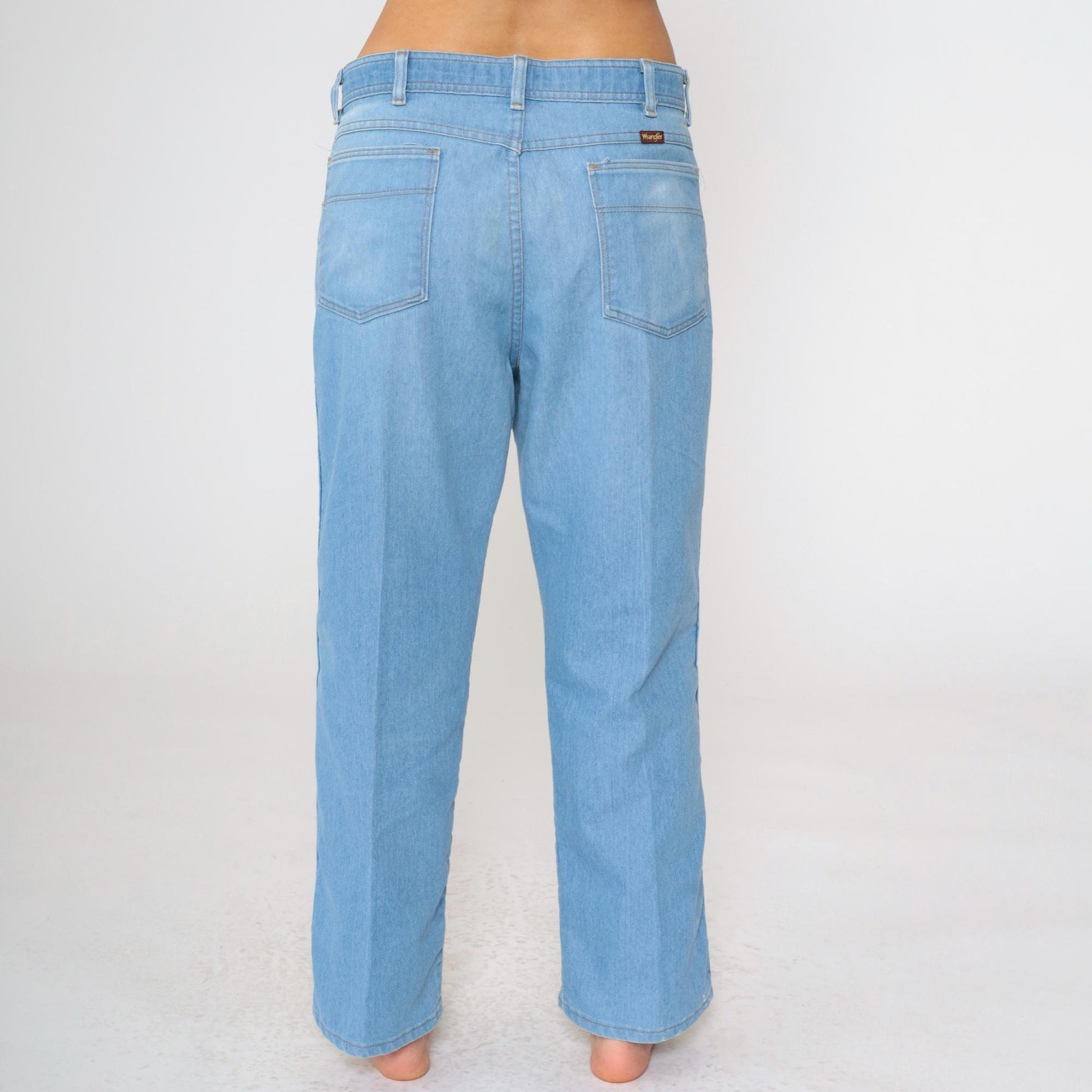 90s Wrangler Men's Straight Leg High Rise Jeans Blue 38x29