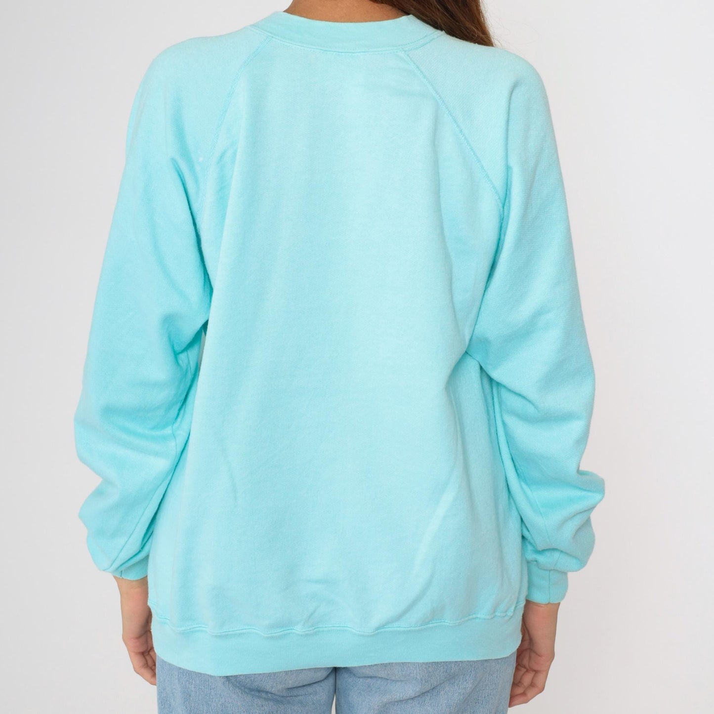 80s American Hawaii Cruises SS Independence Sweatshirt Aqua Graphic Large