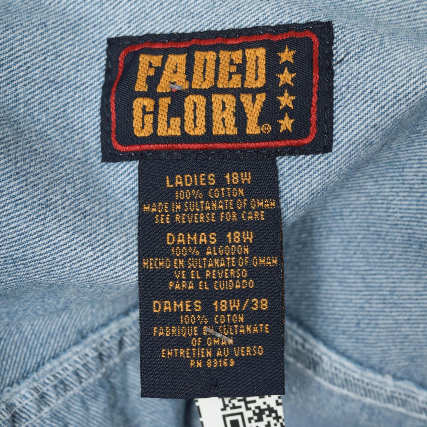 Y2K Faded Glory Denim Vest Blue Button-Up Sleeveless Large L