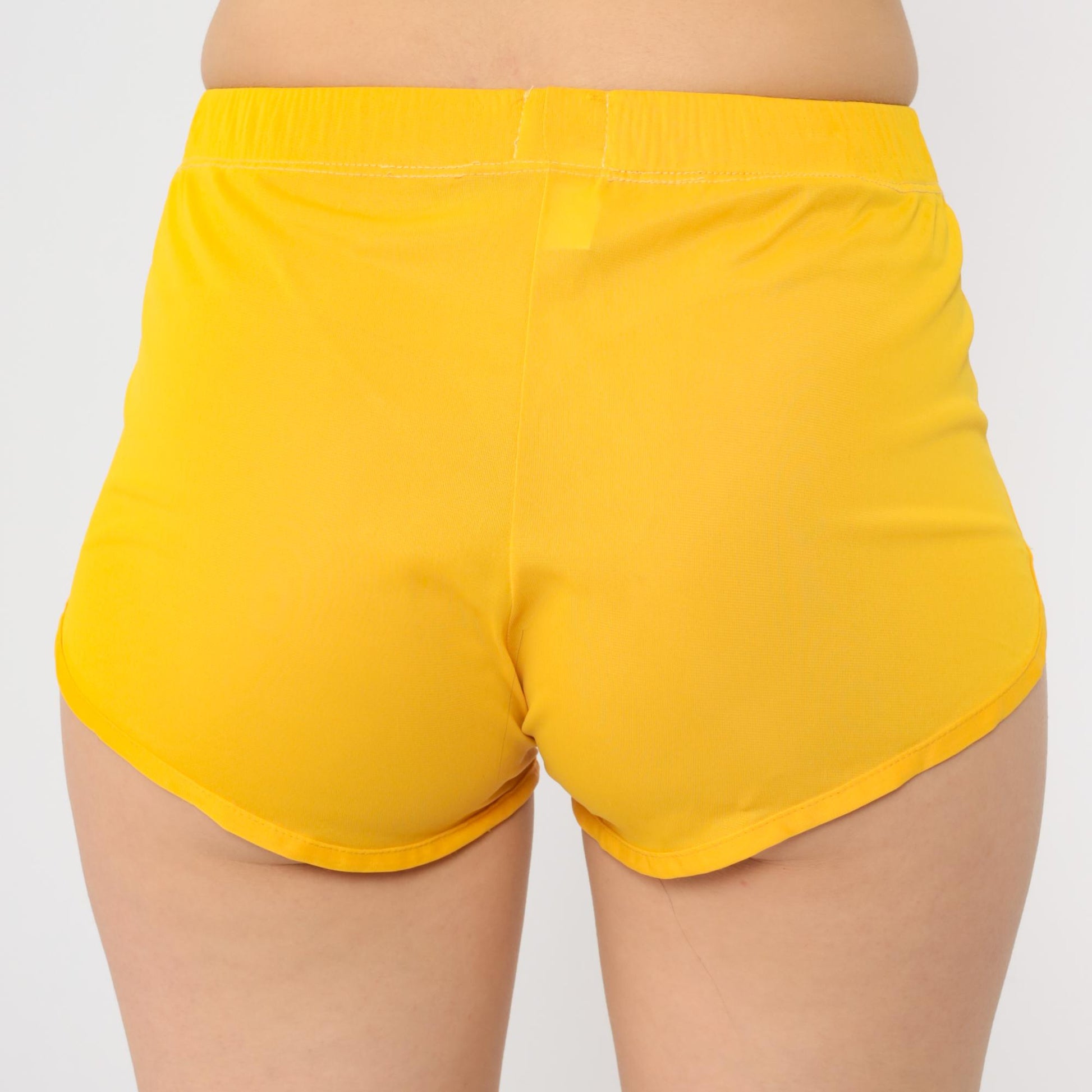 80s Champion Yellow Gym Shorts SC Nylon Running Shorts Extra Small