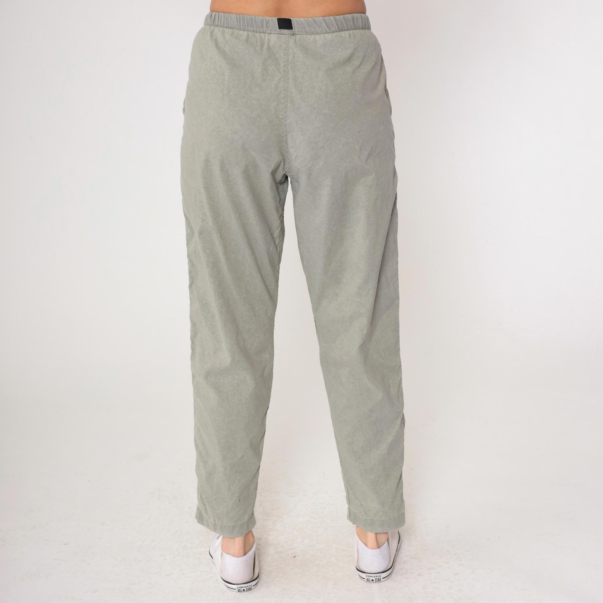 90s Gramicci Stone Grey Nylon Pants Adjustable Waist Small