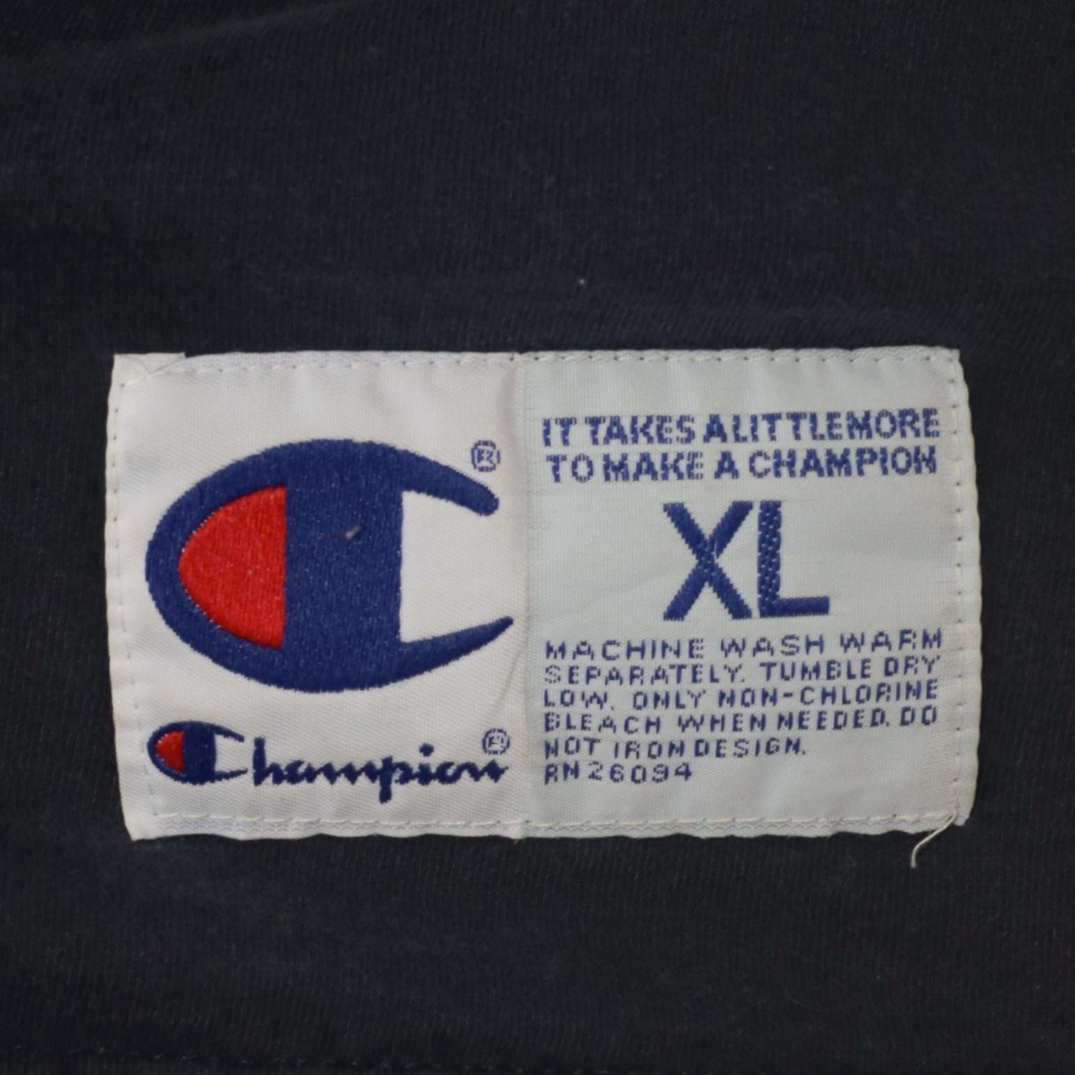 90s Champion Muscle Tank Navy Blue Embroidered Script Extra Large XL