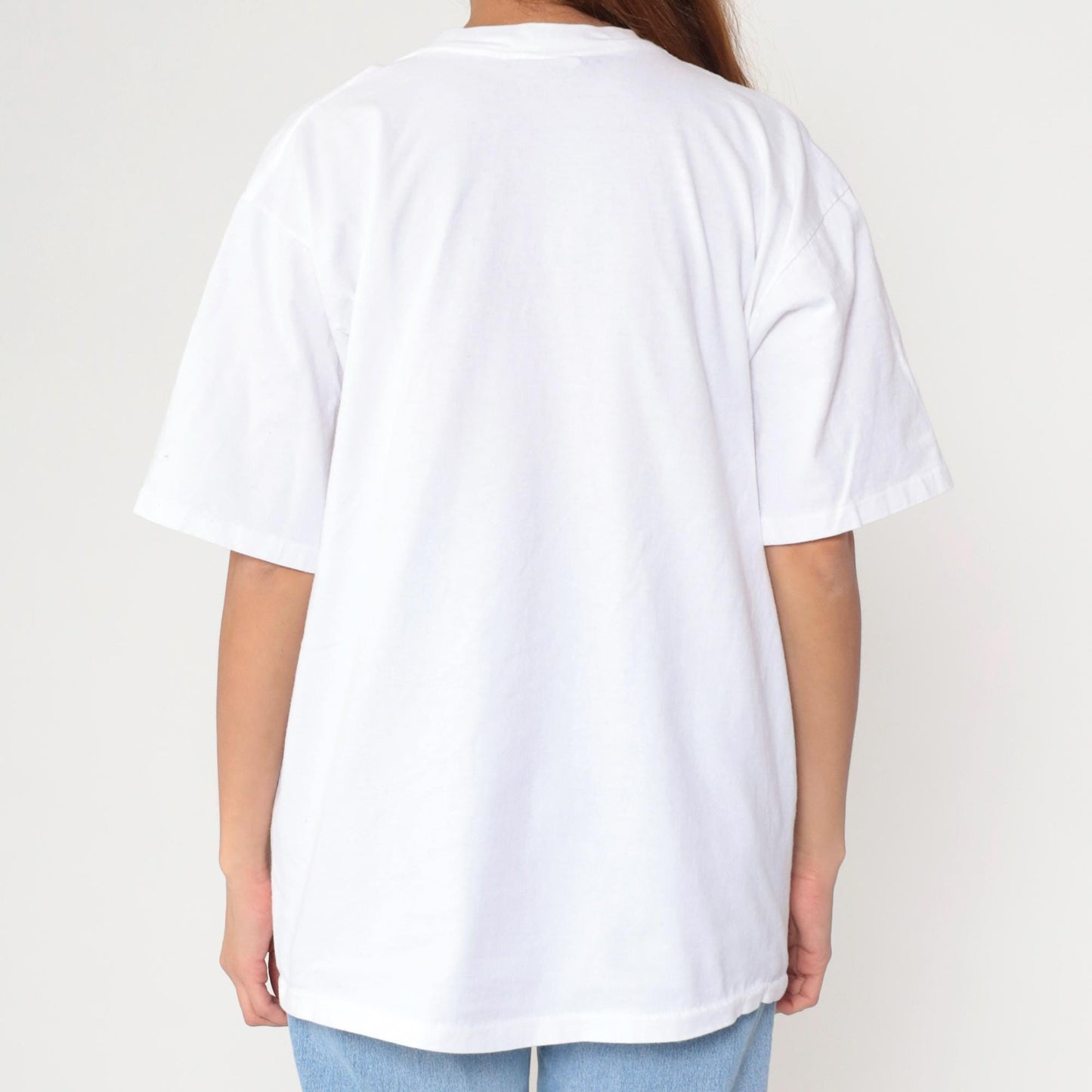 90s Jesus Rose of Sharon Embossed Graphic T-Shirt White Cotton Extra Large XL