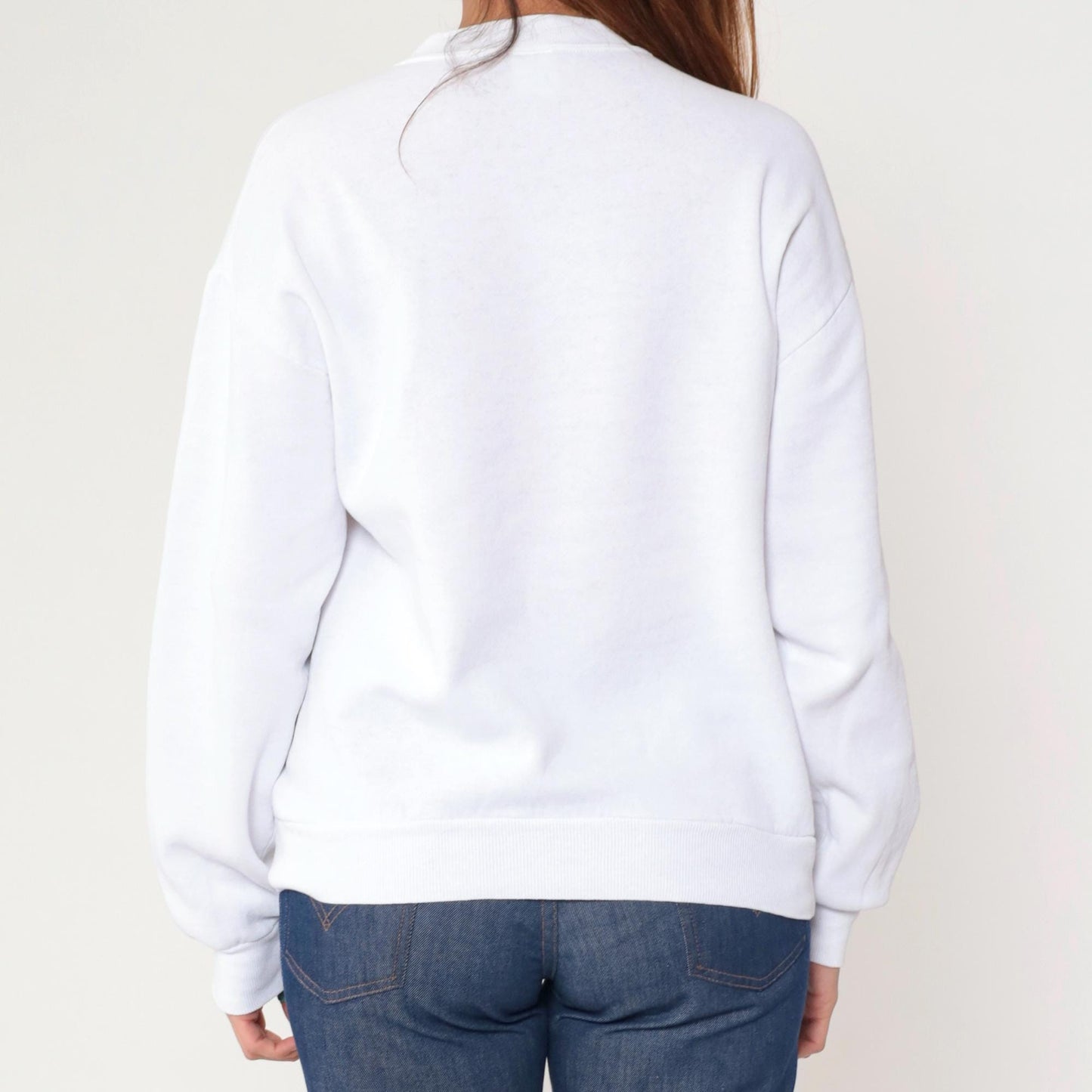 90s Jerzees White Crewneck Sweatshirt Slouchy Pullover Medium