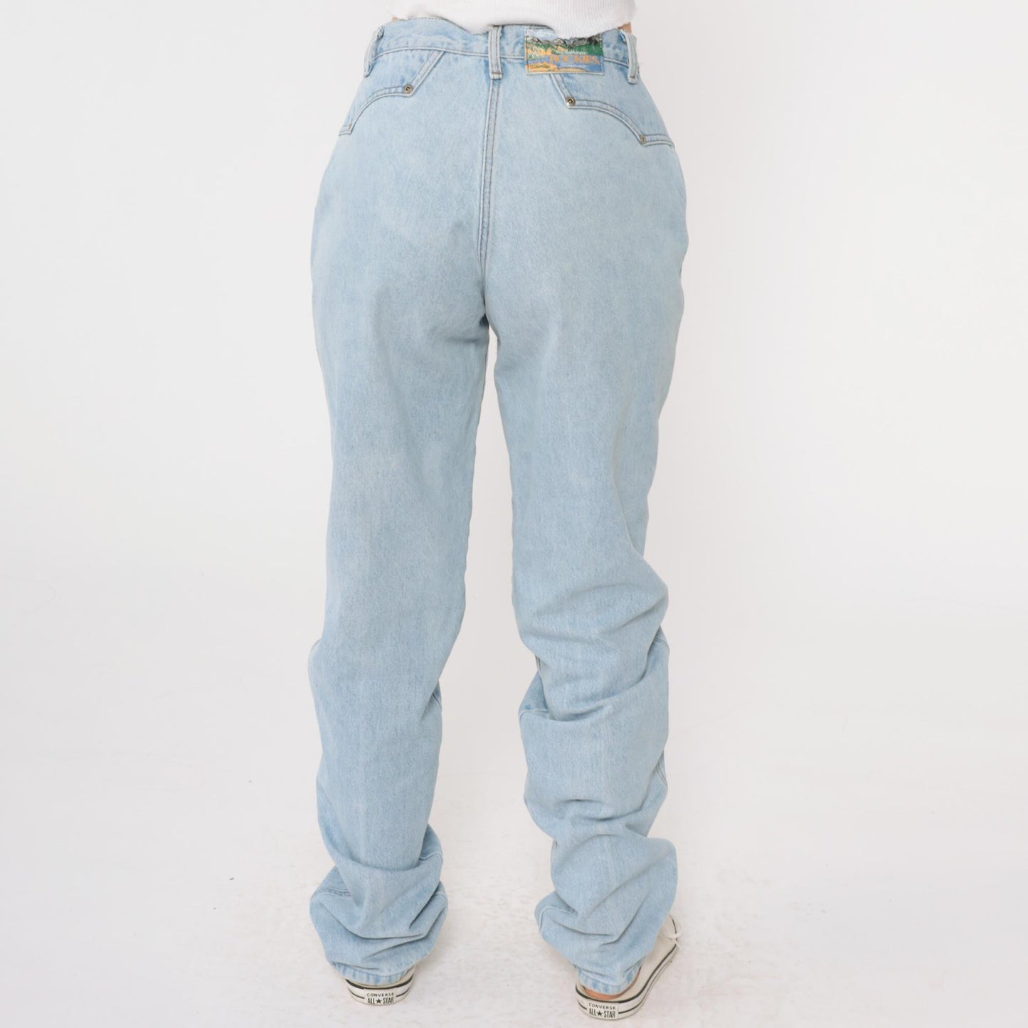 90s Rockies Light Blue Denim High Waist Straight Leg Jeans Small