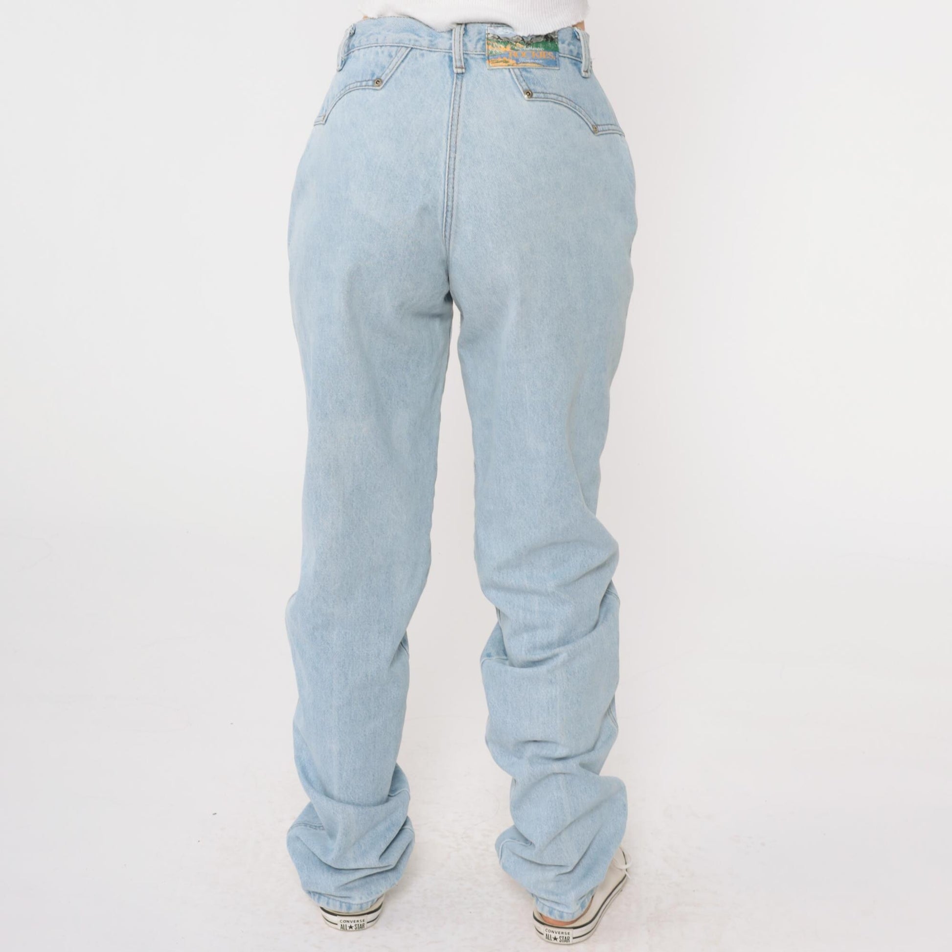90s Rockies Light Blue Denim High Waist Straight Leg Jeans Small