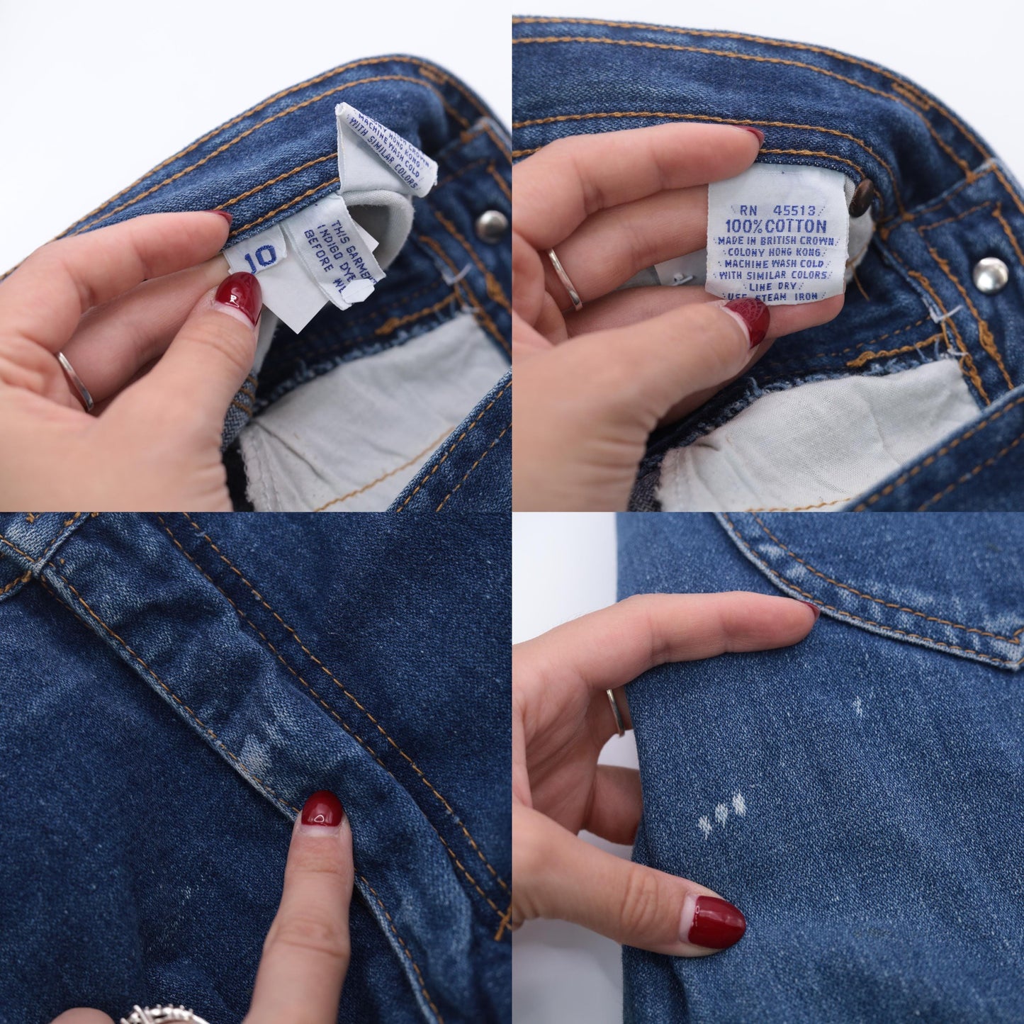 80s Free Time High Rise Straight Leg Jeans Blue Denim Small 4