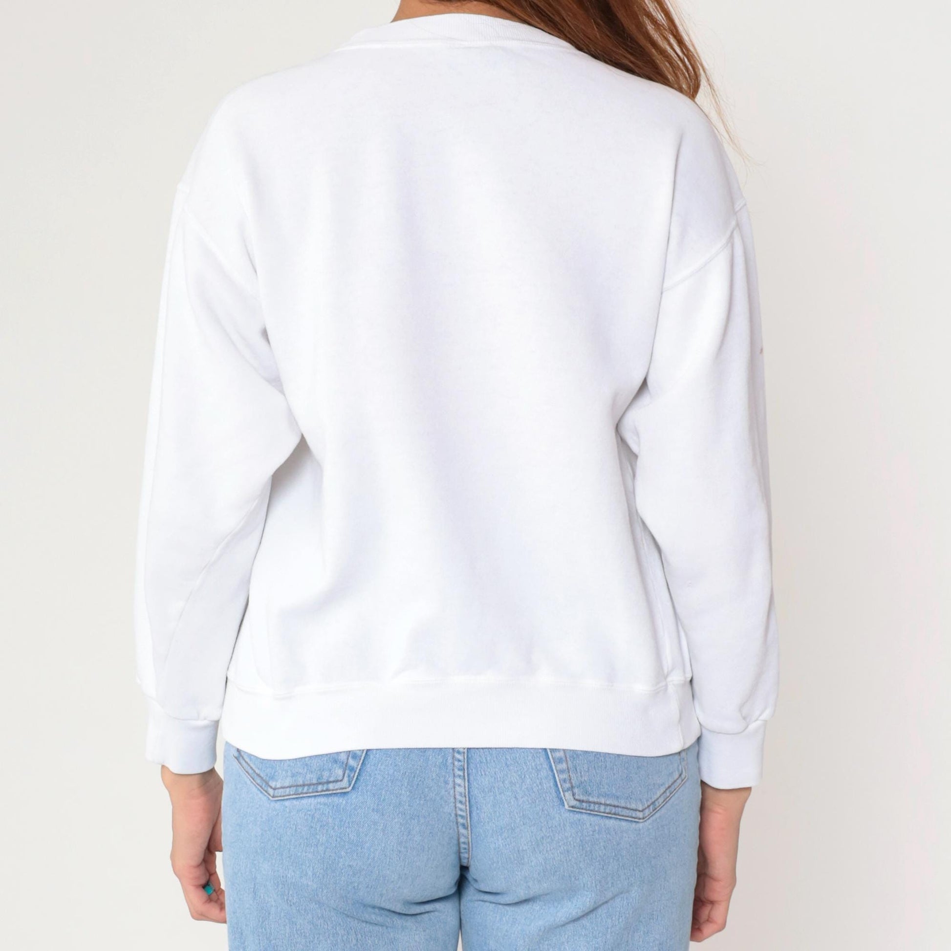 90s Mammoth Lakes California Embroidered Mountain Sweatshirt White Crewneck Medium M