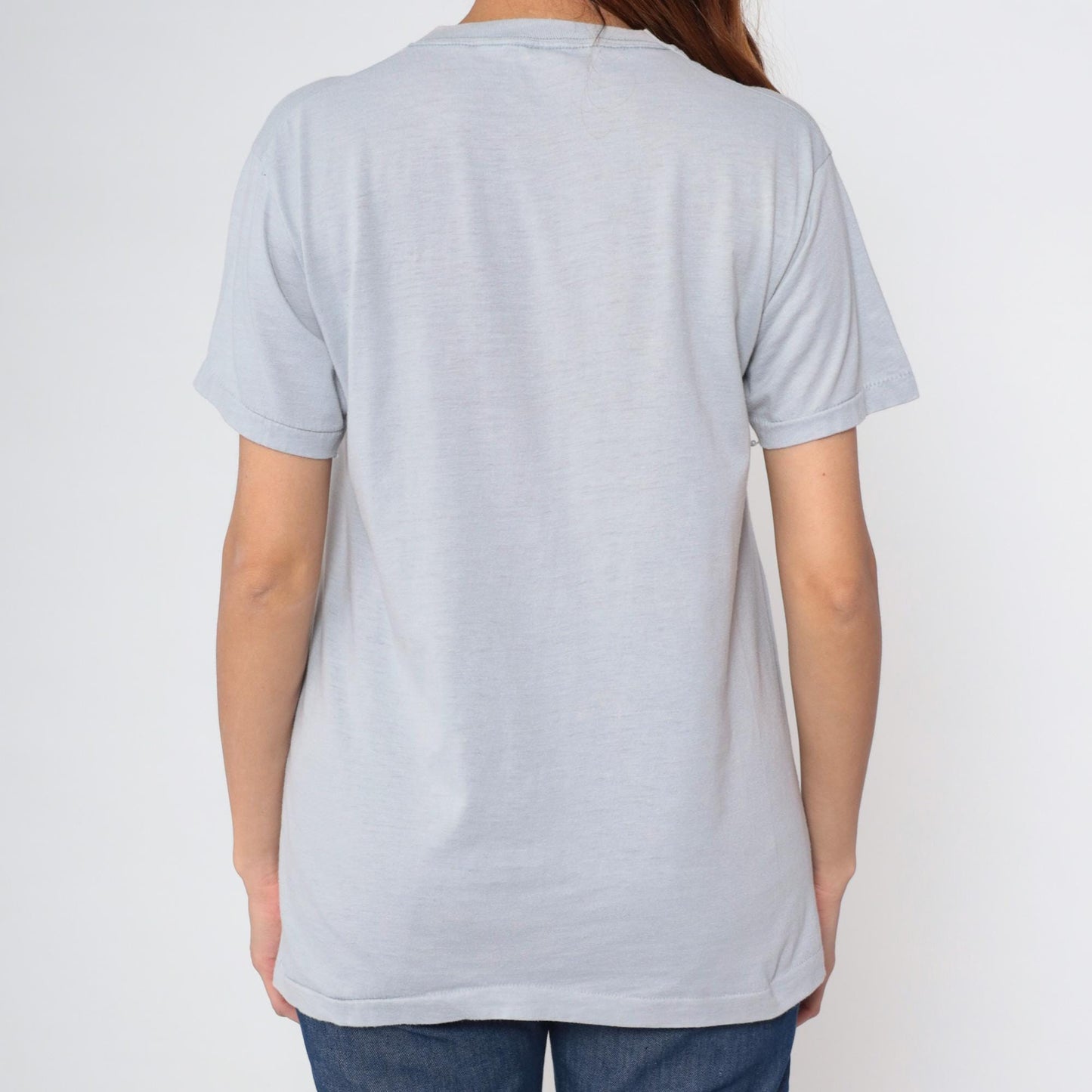 80s Star Track Running Graphic Tee Grey Screen Stars Small Medium