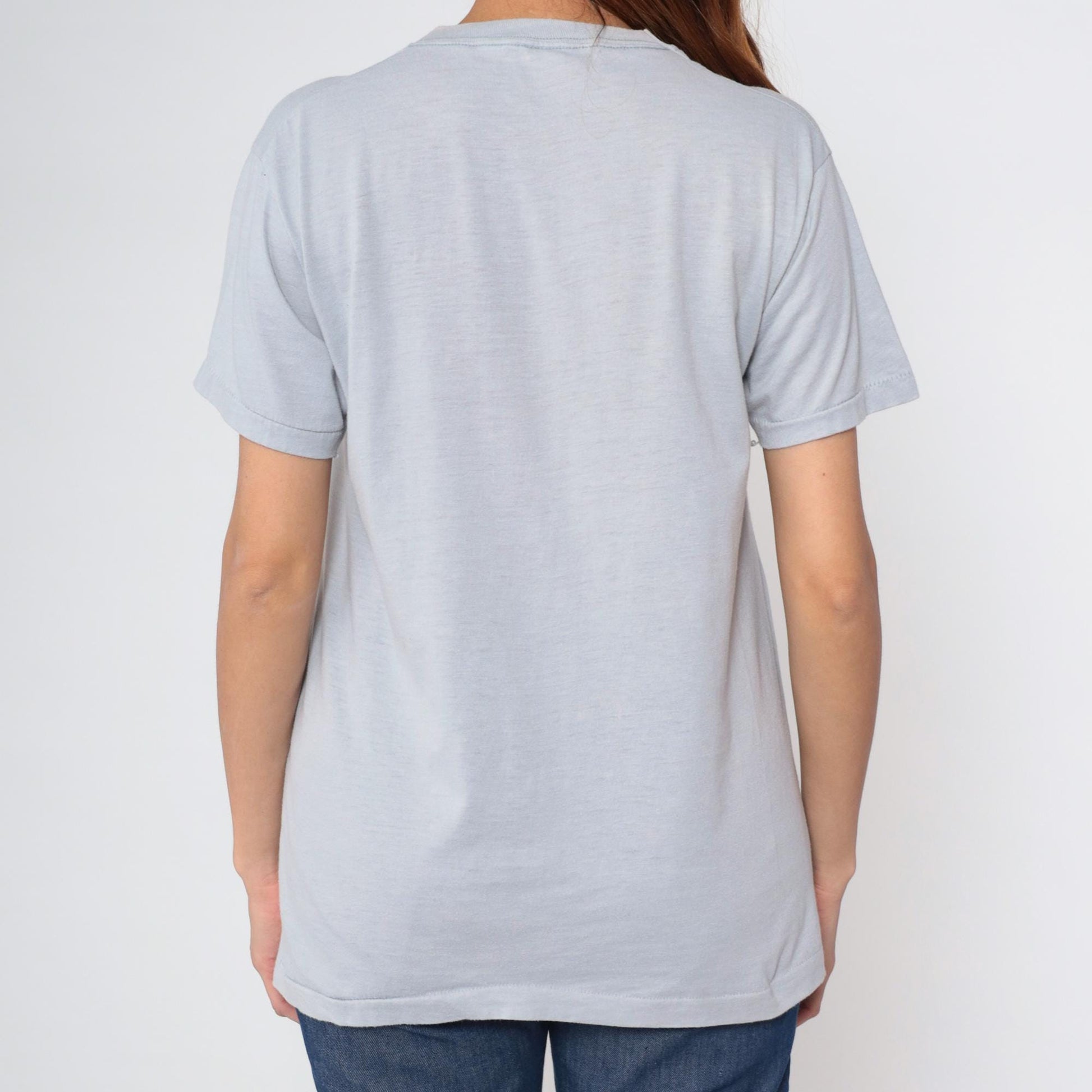 80s Star Track Running Graphic Tee Grey Screen Stars Small Medium