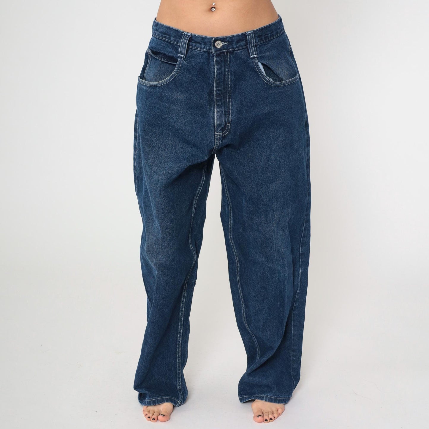 Y2K South Pole Dark Wash Jeans High Rise Straight Leg Men's 36