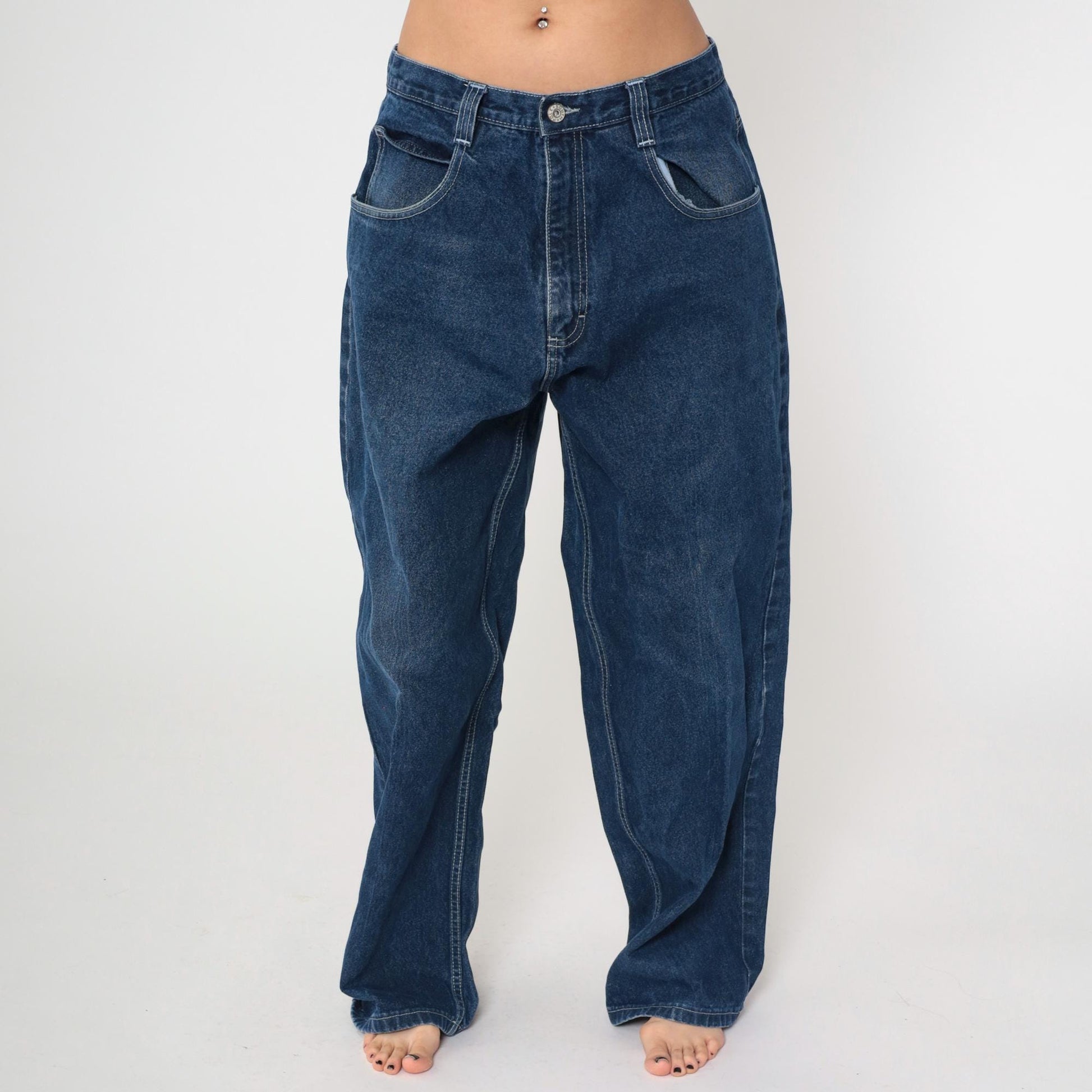 Y2K South Pole Dark Wash Jeans High Rise Straight Leg Men's 36