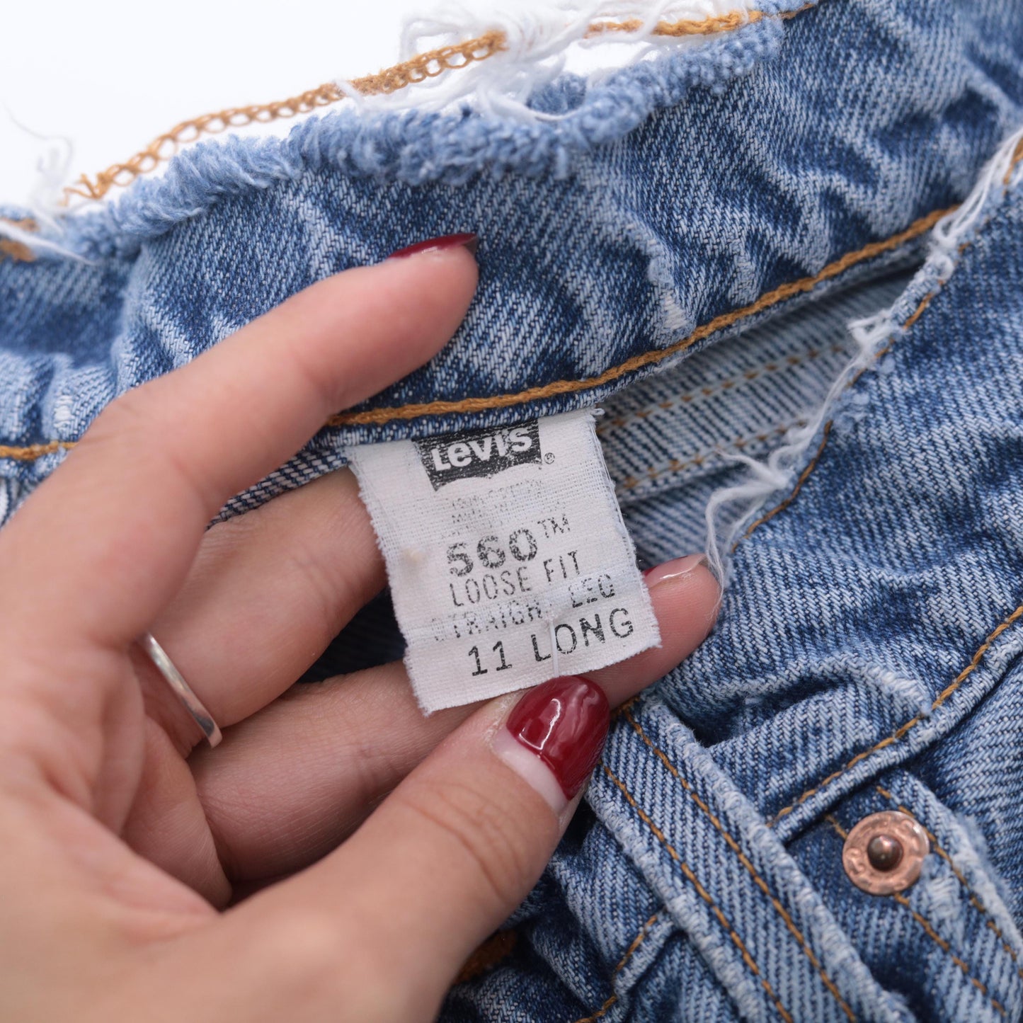 90s Levi's 560 High Waist Mom Jeans Blue Denim Tapered Leg Size 11