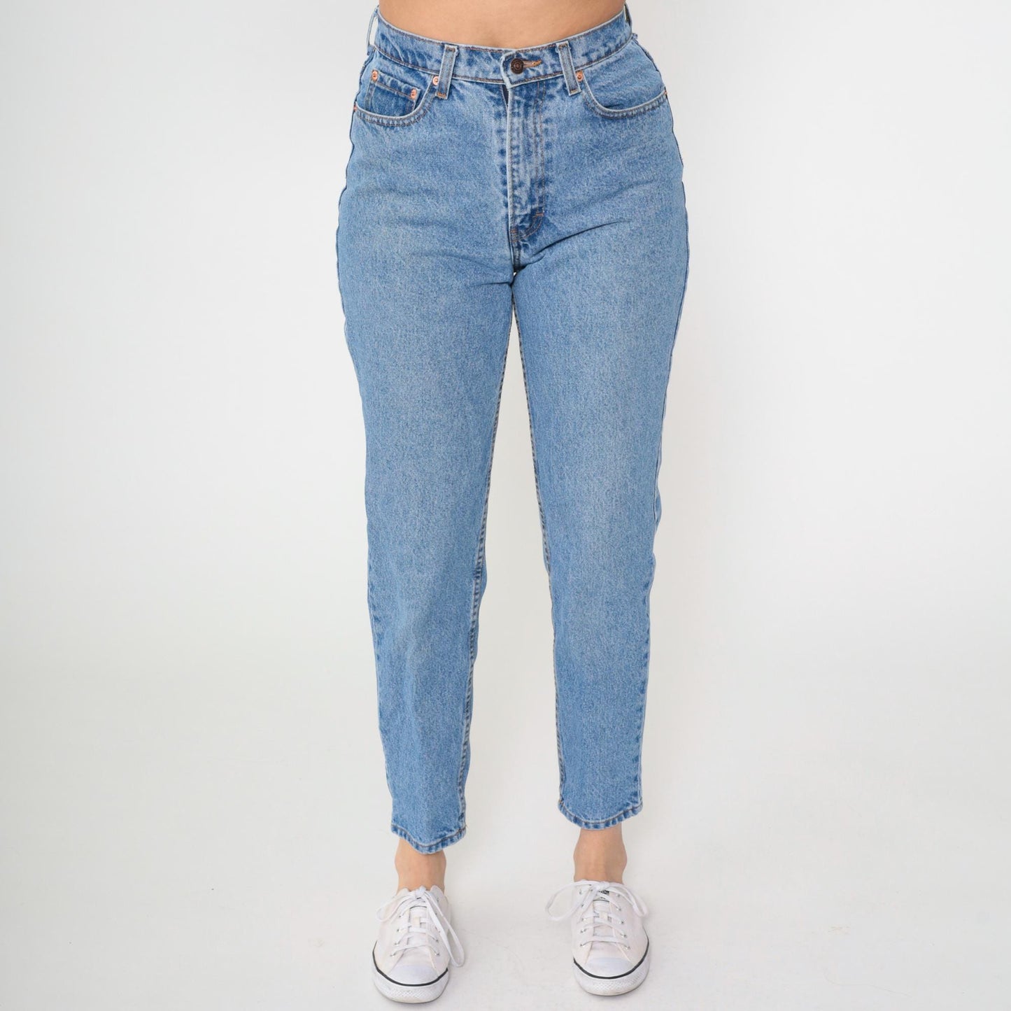 90s Jordache High-Waisted Tapered Jeans Blue Denim Small