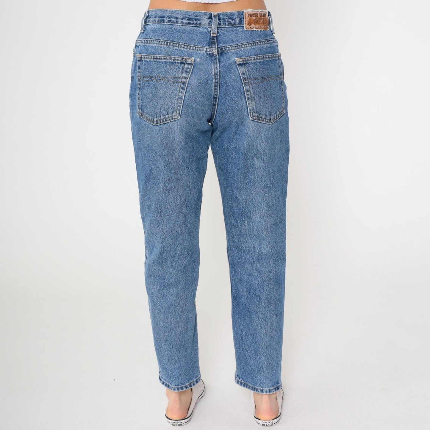 90s Faded Glory High-Rise Straight Leg Jeans Blue Denim 32x30