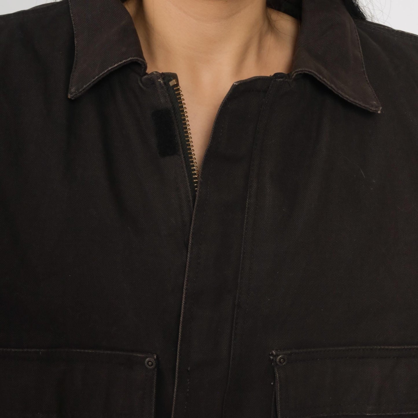 Ridgecut Toughwear Dark Brown Cargo Jacket Quilted Workwear Zip Chore Coat Men's Large L