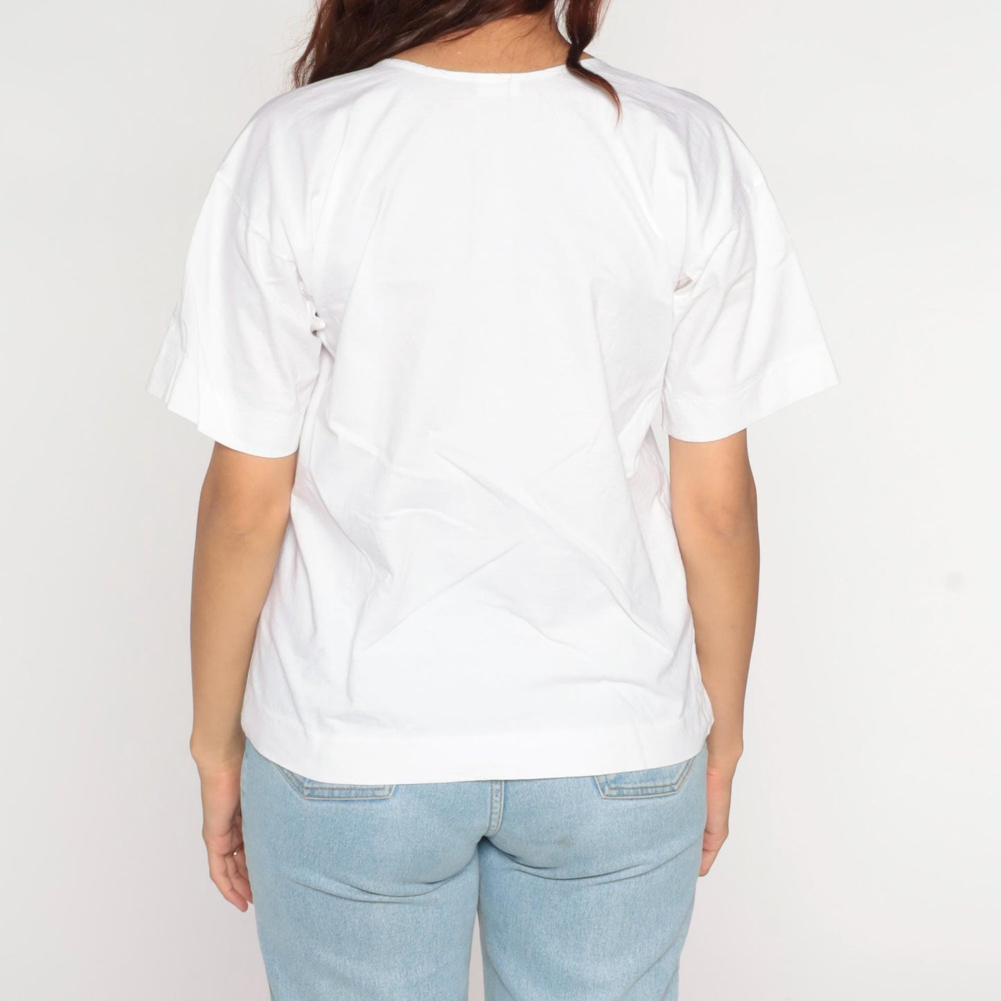 80s Swan Brand Texas Wildflowers White Graphic T-Shirt Cotton Tee Medium