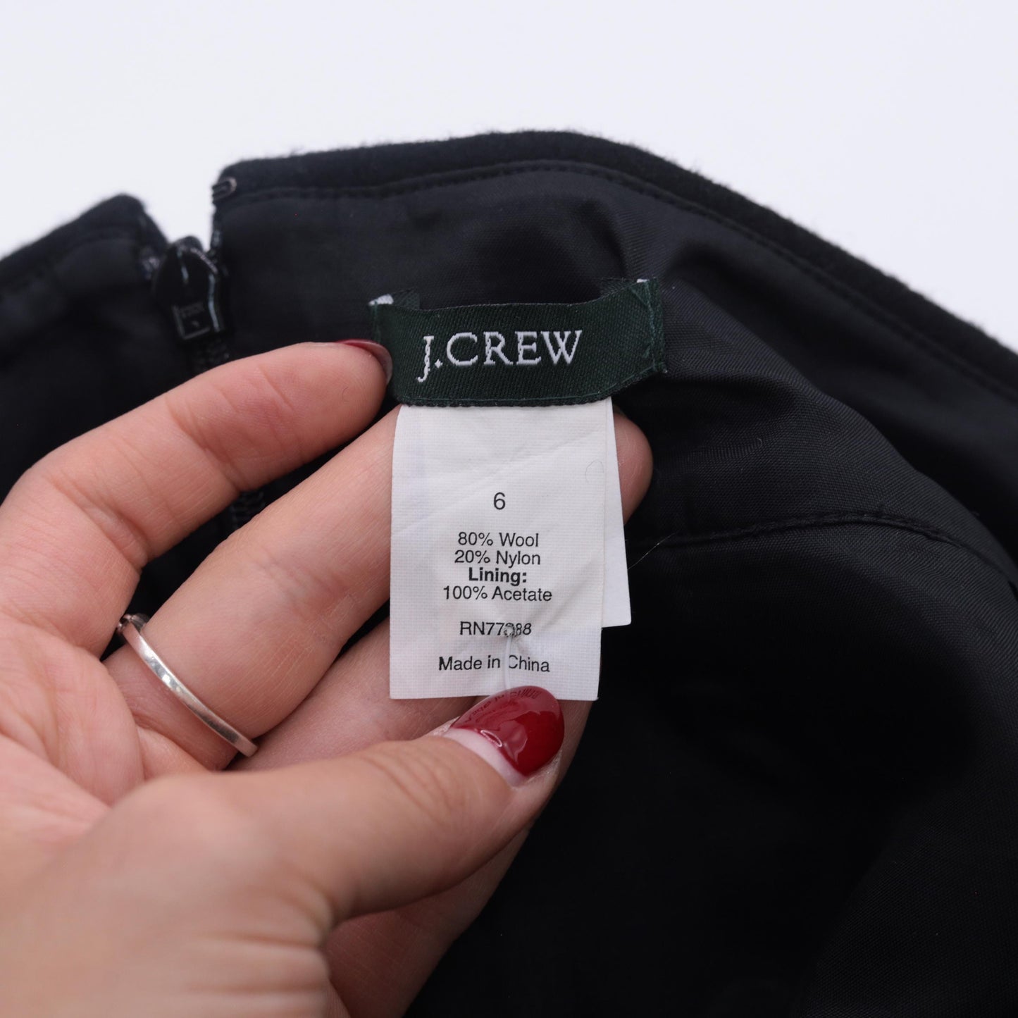 J.Crew Black Wool Blend Knit Pencil Miniskirt Mid Rise Small 6