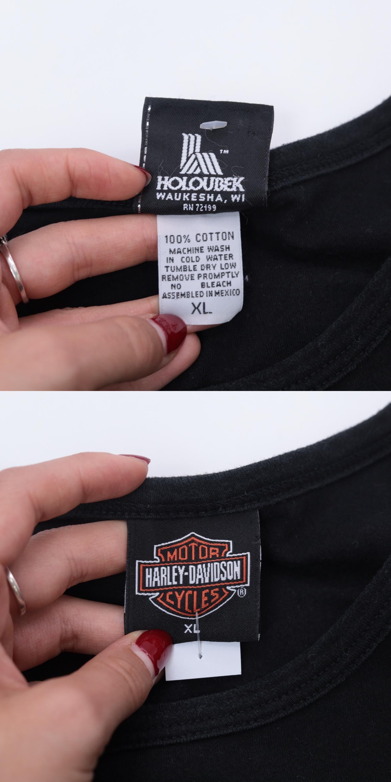 Y2K Harley Davidson Studded Black T-Shirt Orlando Florida Graphic Tee Medium M