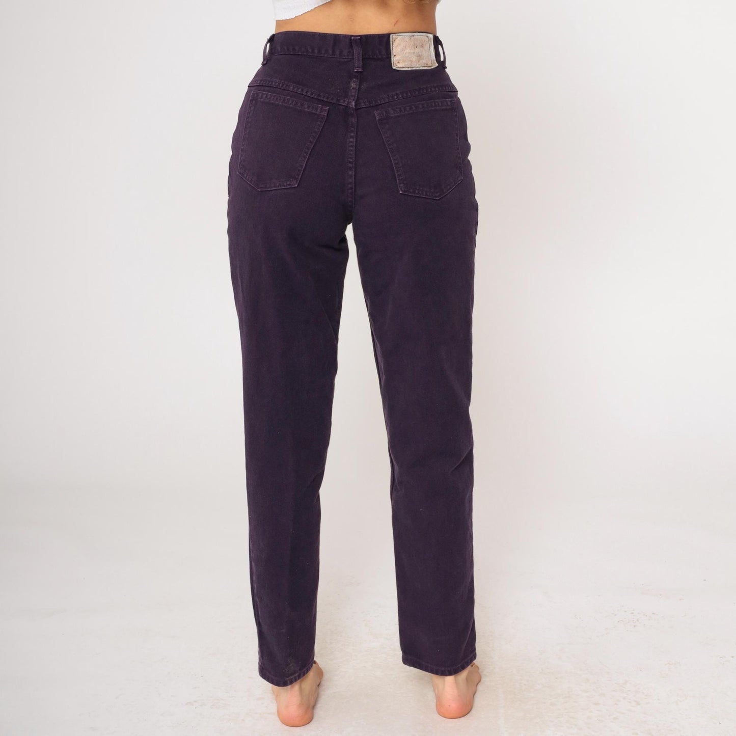 90s Moda Intl Purple High-Rise Mom Jeans Tapered Denim Small
