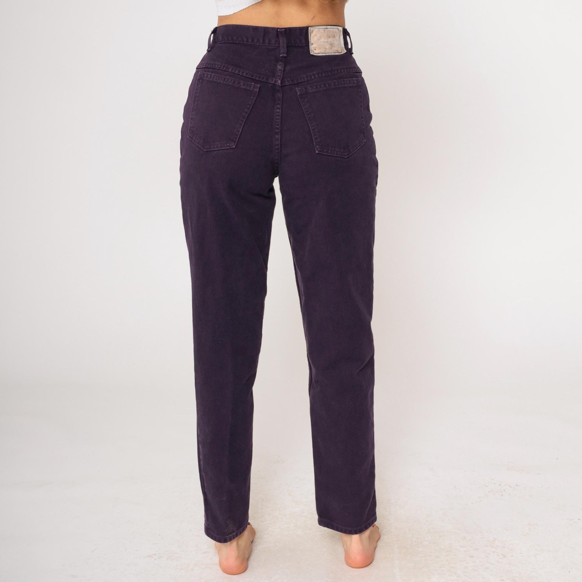90s Moda Intl Purple High-Rise Mom Jeans Tapered Denim Small