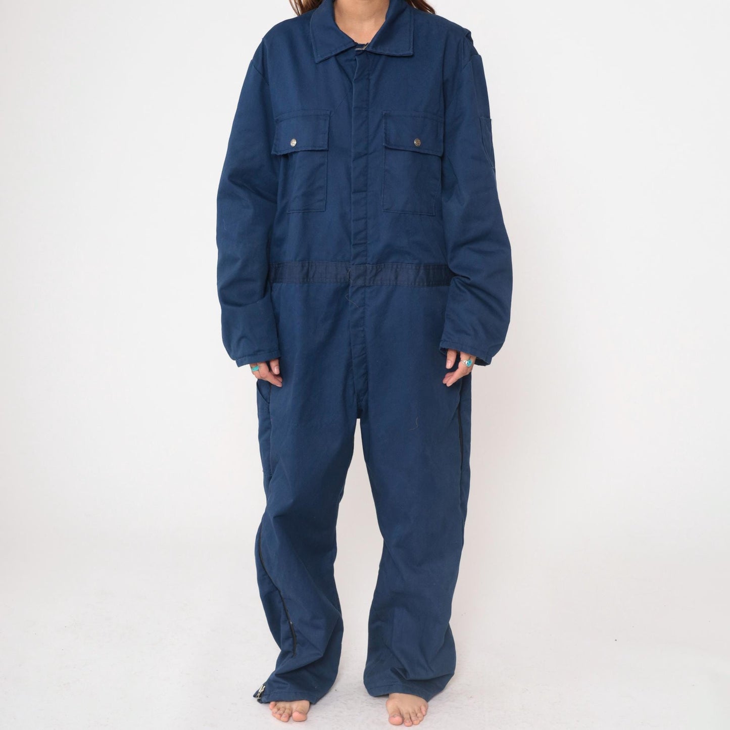 80s Walls Blizzard Pruf Navy Coveralls Insulated Workwear Jumpsuit Large L
