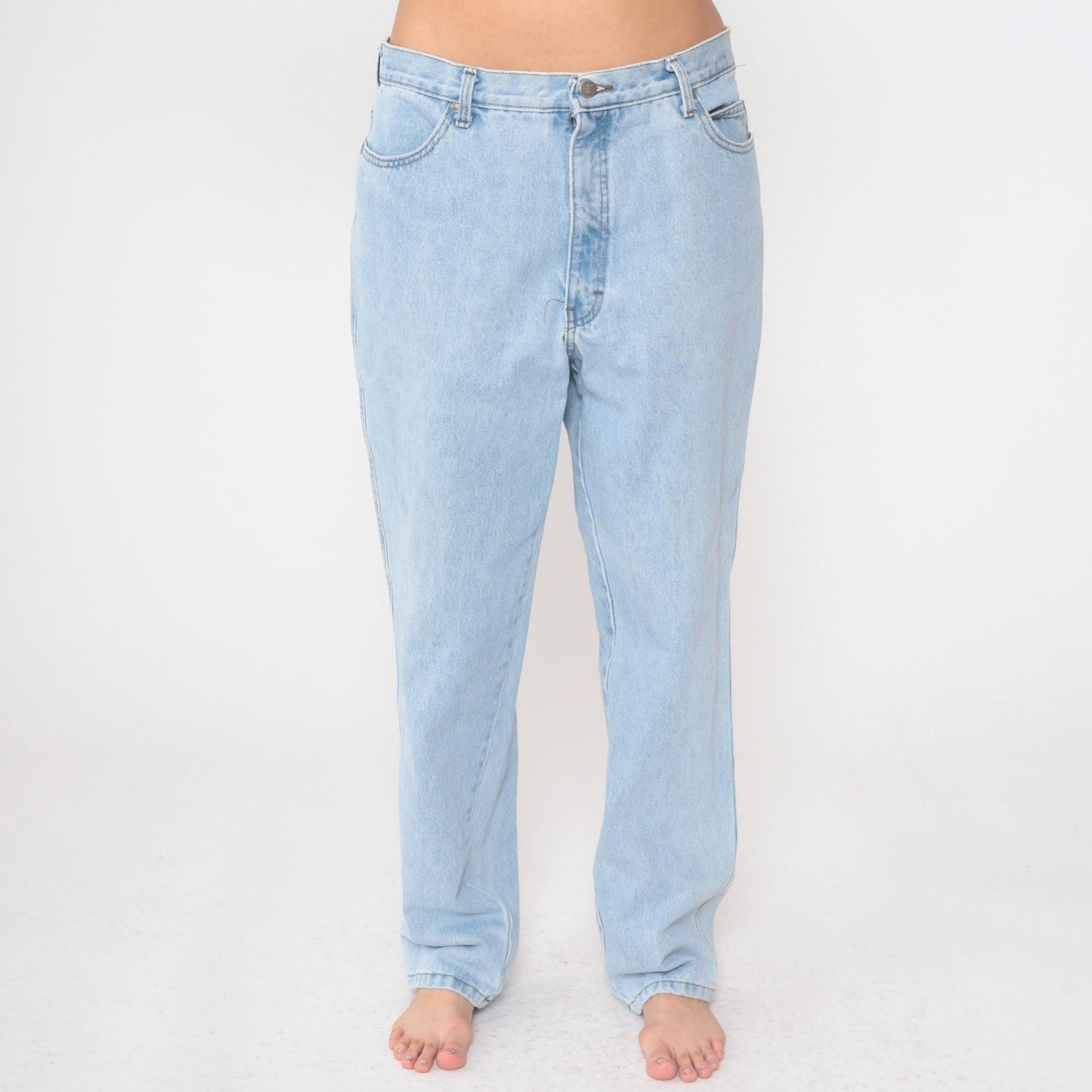 90s Harley Davidson Biker Blues Light Wash Jeans High Waist Straight Leg Large L