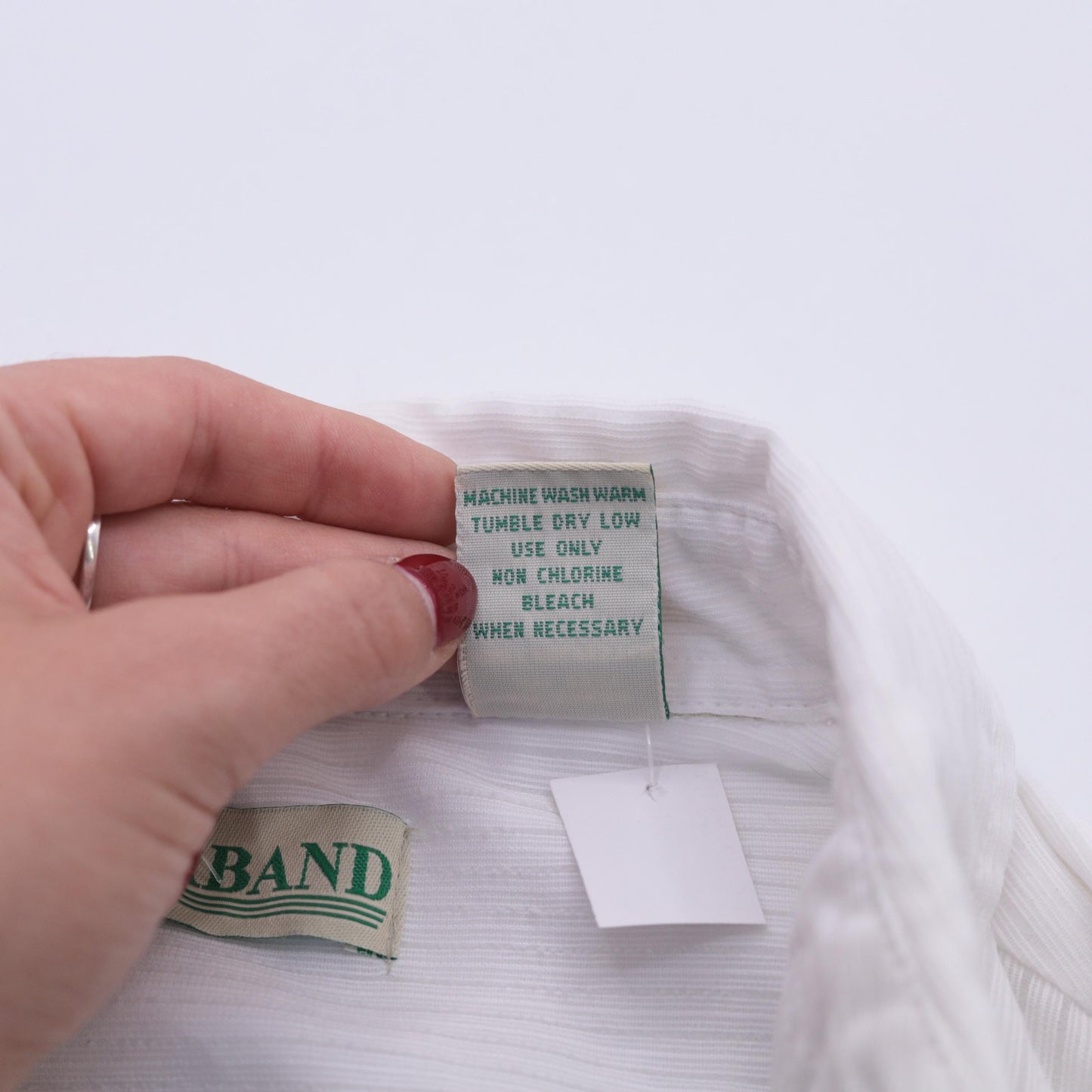 90s Haband Striped Button-Up Crop Top White Vertical Stripes Medium