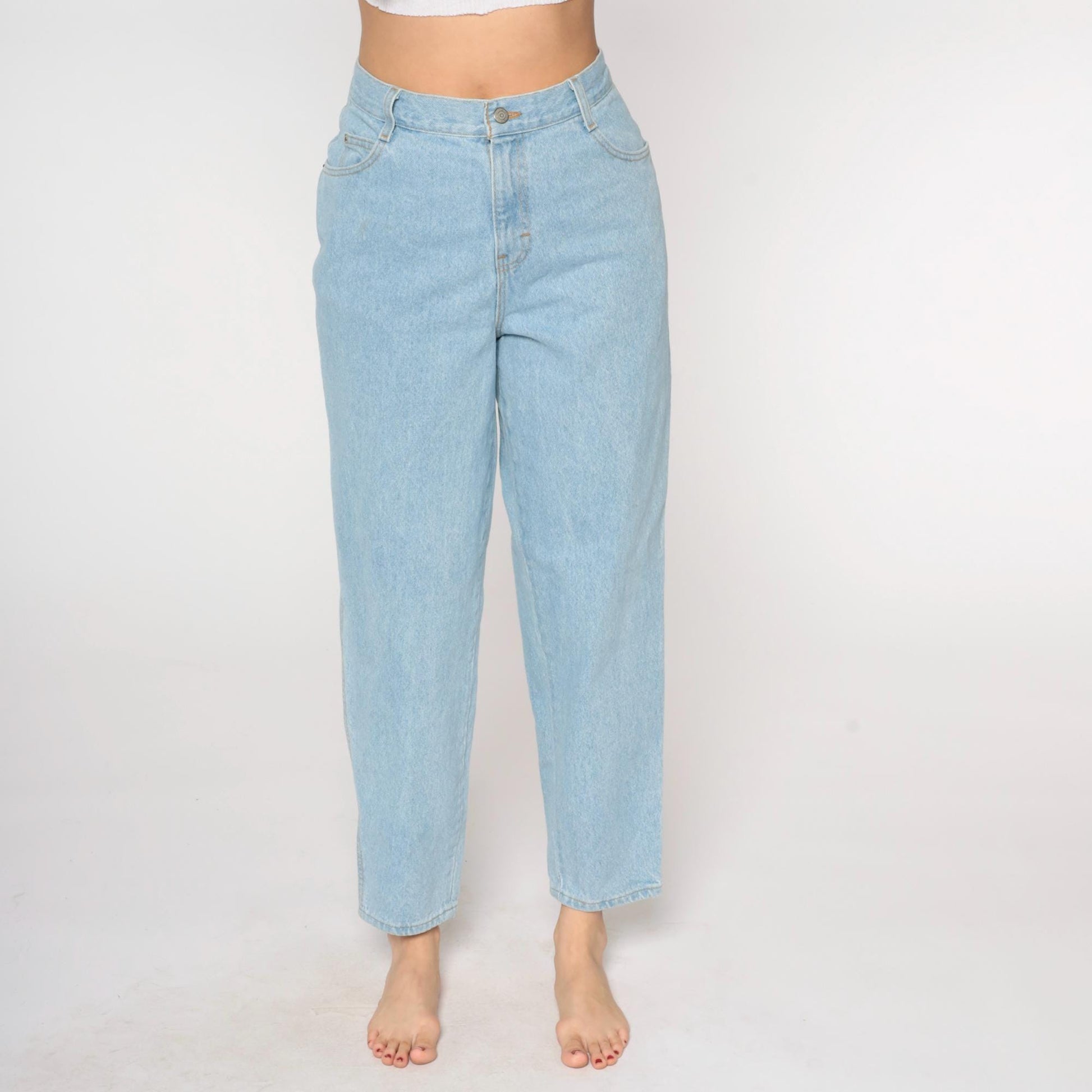90s Gitano Mom Jeans Blue High Waisted Tapered Denim Medium