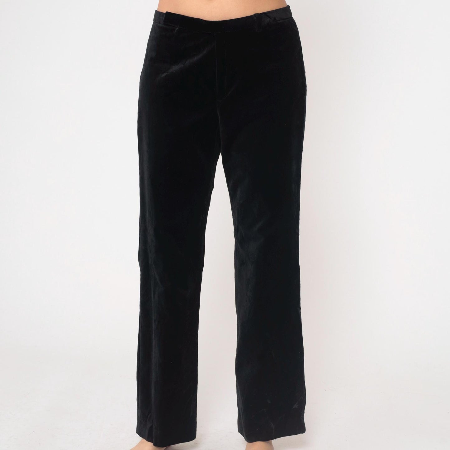 Y2K GAP Black Velvet Straight Leg Pants Low Rise Medium