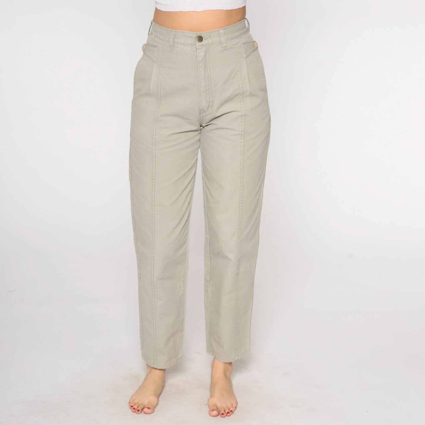 80s Rollingstone Western Jeans Sage Green High Waist Straight Leg 28
