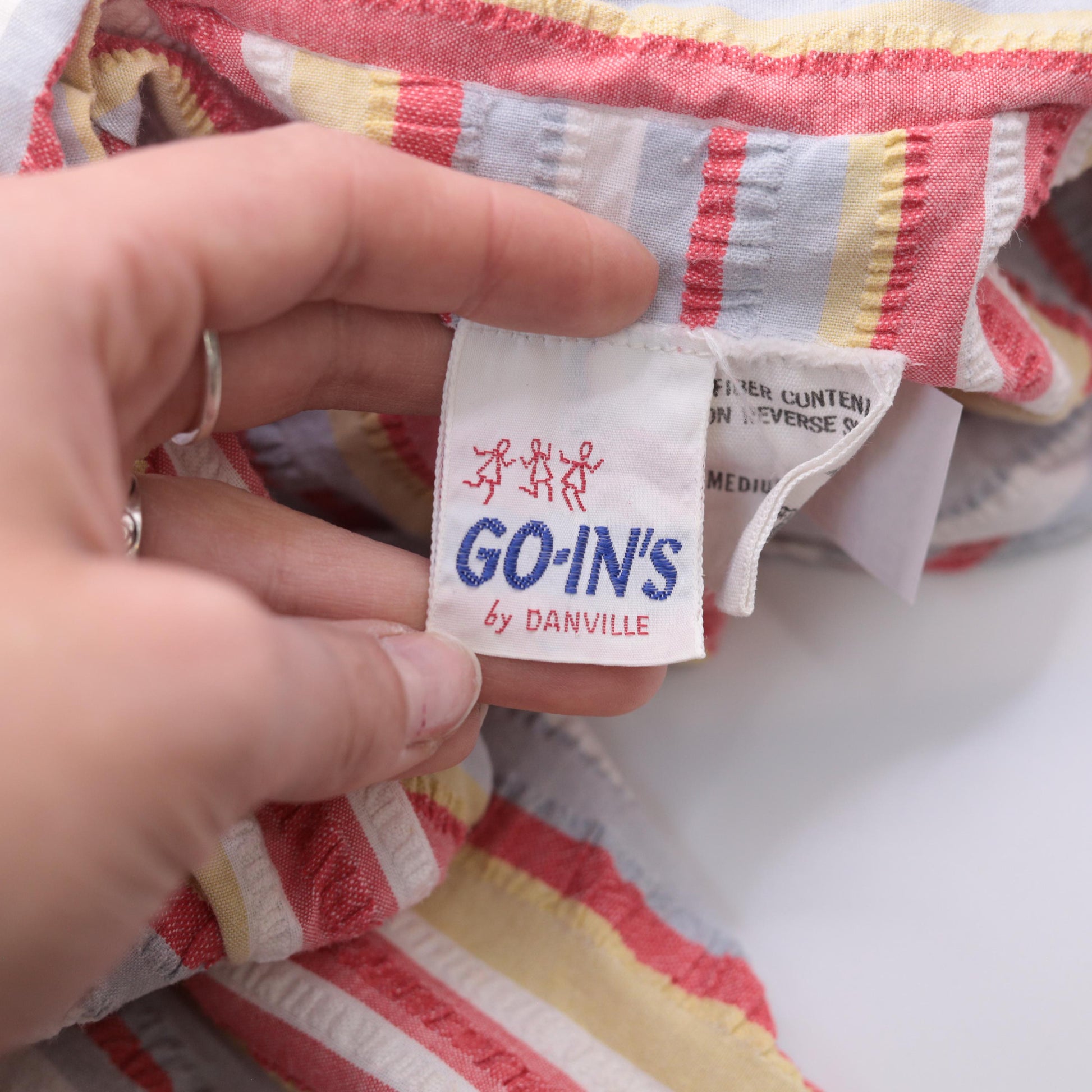 70s Go-Ins Rainbow Stripe A-Line Zip Front Dress Cotton Medium
