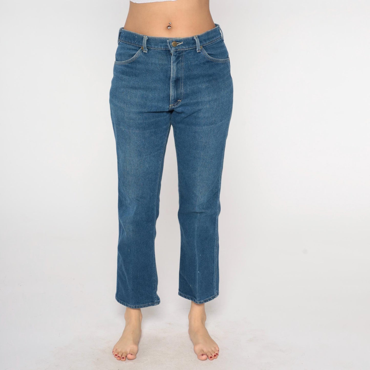 80s Lee Jeans High Waisted Straight Leg Blue Denim 34x30