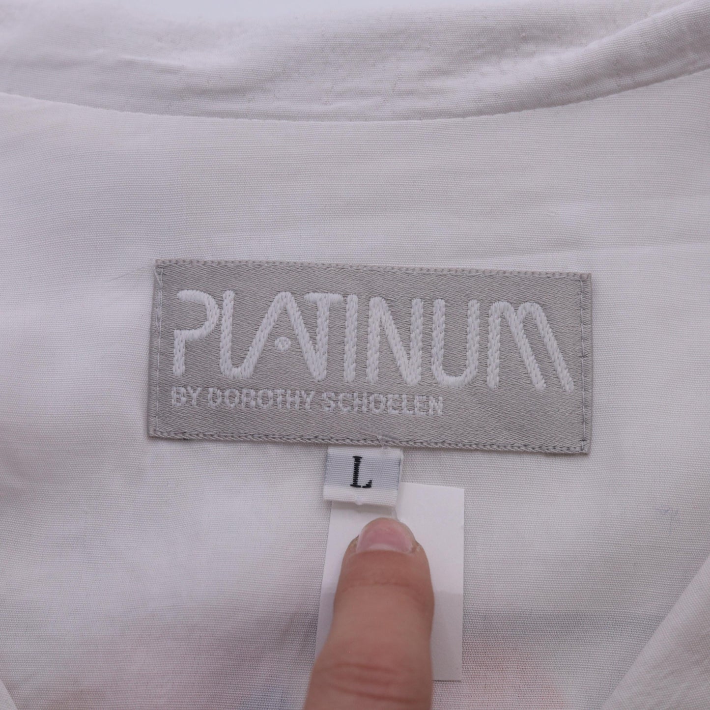 80s Platinum by Dorothy Schoelen Psychedelic Mandala Button Up Shirt White Large