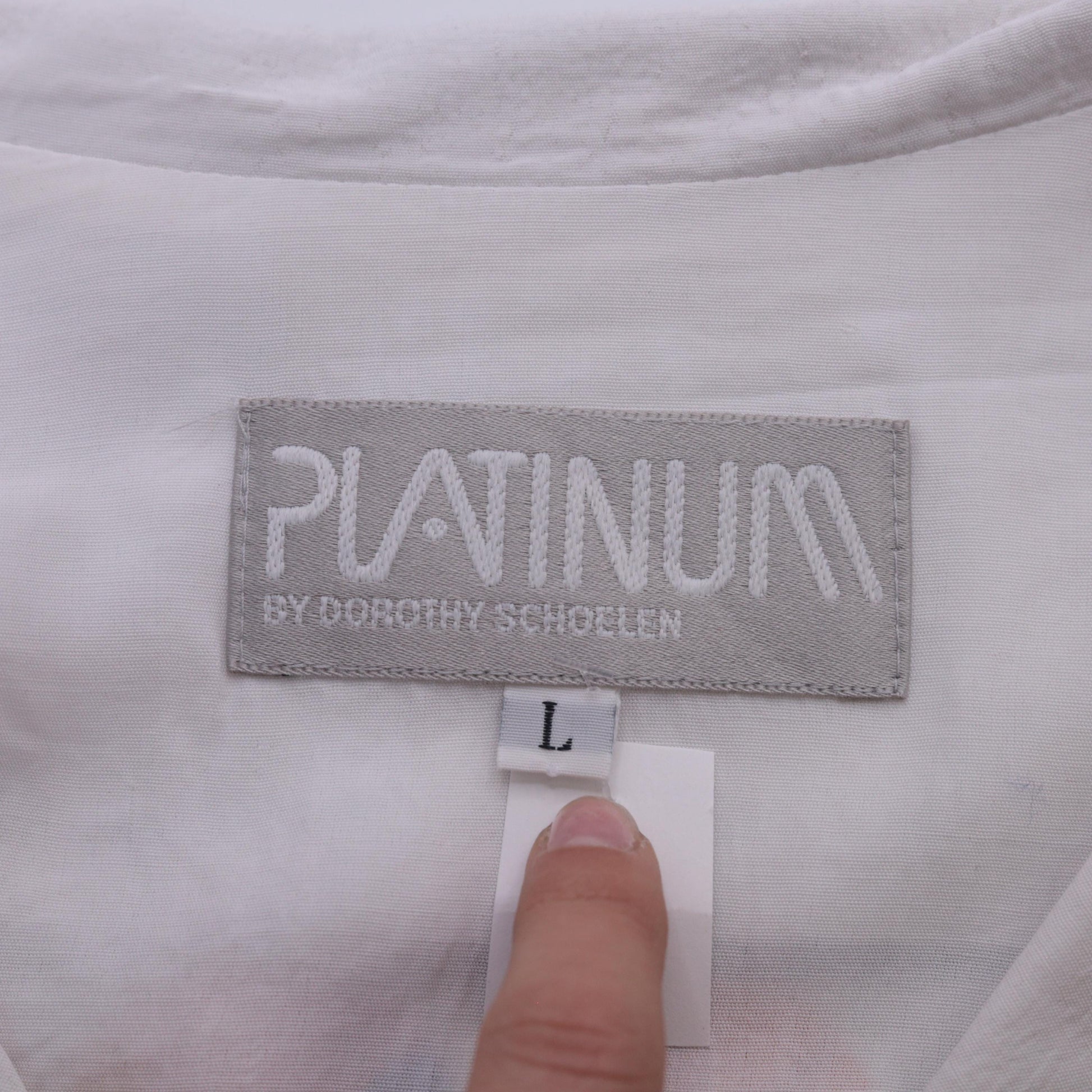 80s Platinum by Dorothy Schoelen Psychedelic Mandala Button Up Shirt White Large