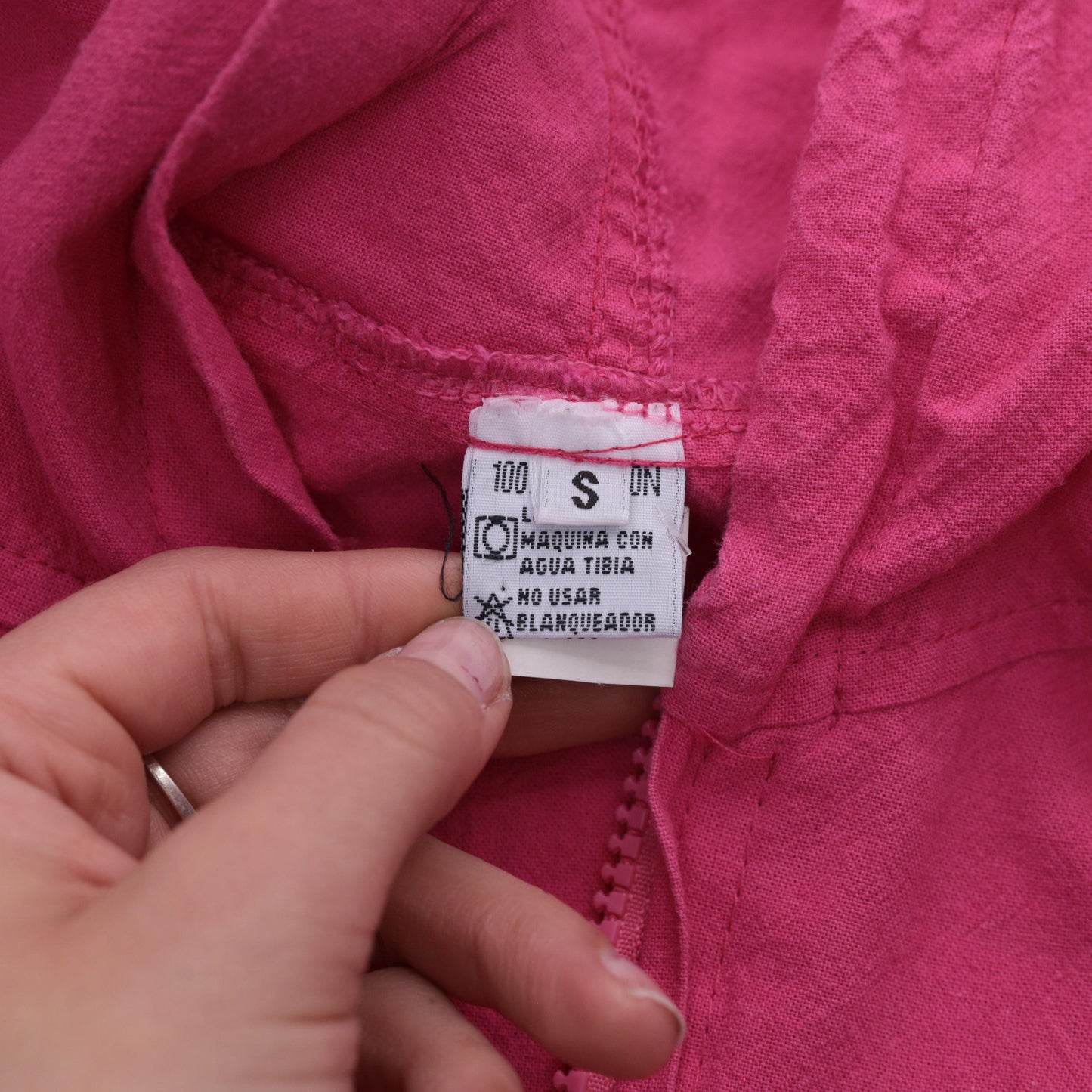 90s Los Algodones Mexico Zip Hoodie Pink Cotton Coyote Cactus Graphic Small