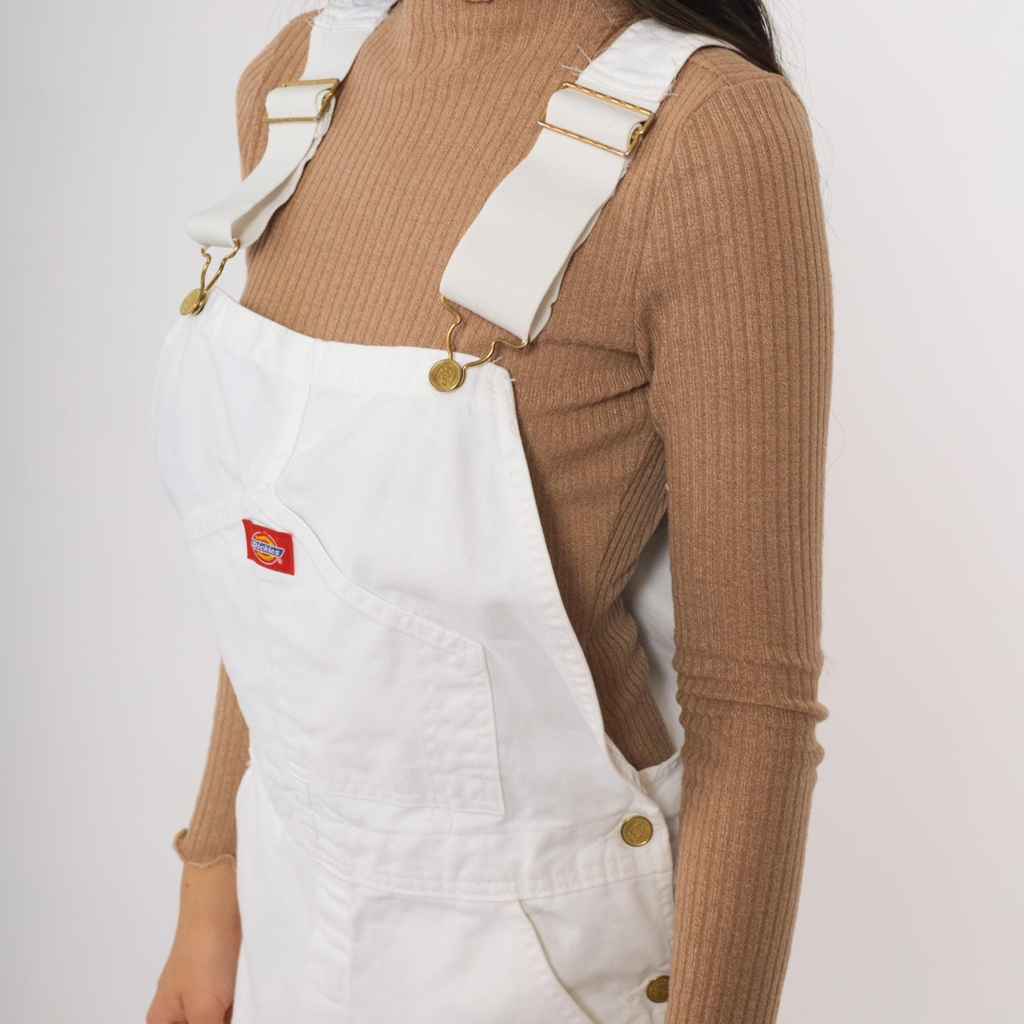 Y2K White Dickies Carpenter Overalls Baggy Utility Jumpsuit Small S