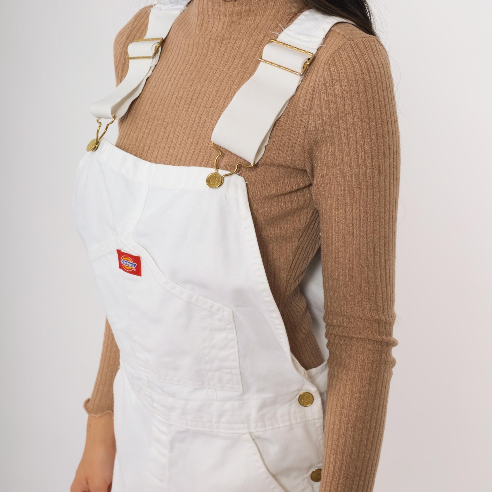 Y2K White Dickies Carpenter Overalls Baggy Utility Jumpsuit Small S