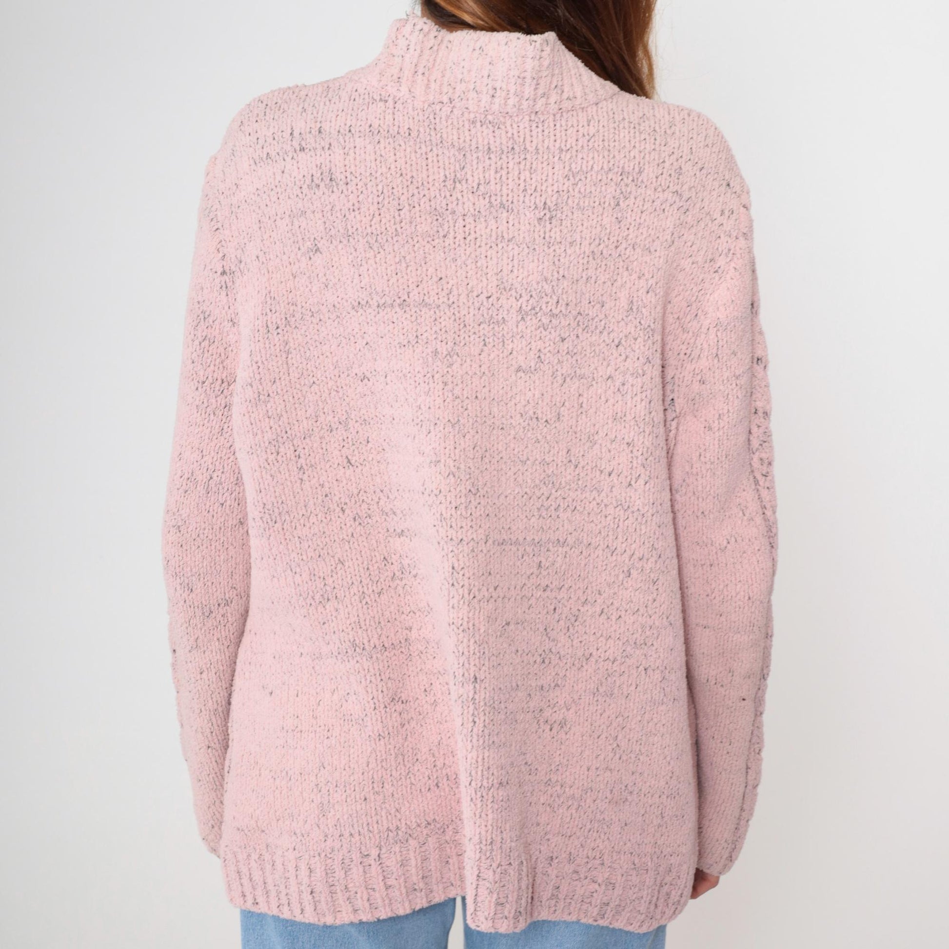 90s Pink Pointelle Cardigan Button-Up V-Neck Knit Plus Size 1X