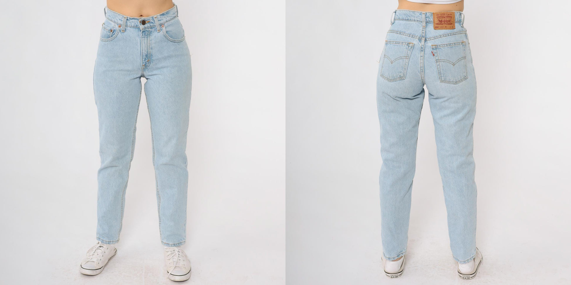 Levi's 550 90s Light Blue High Waisted Jeans Tapered Leg Extra Small XS